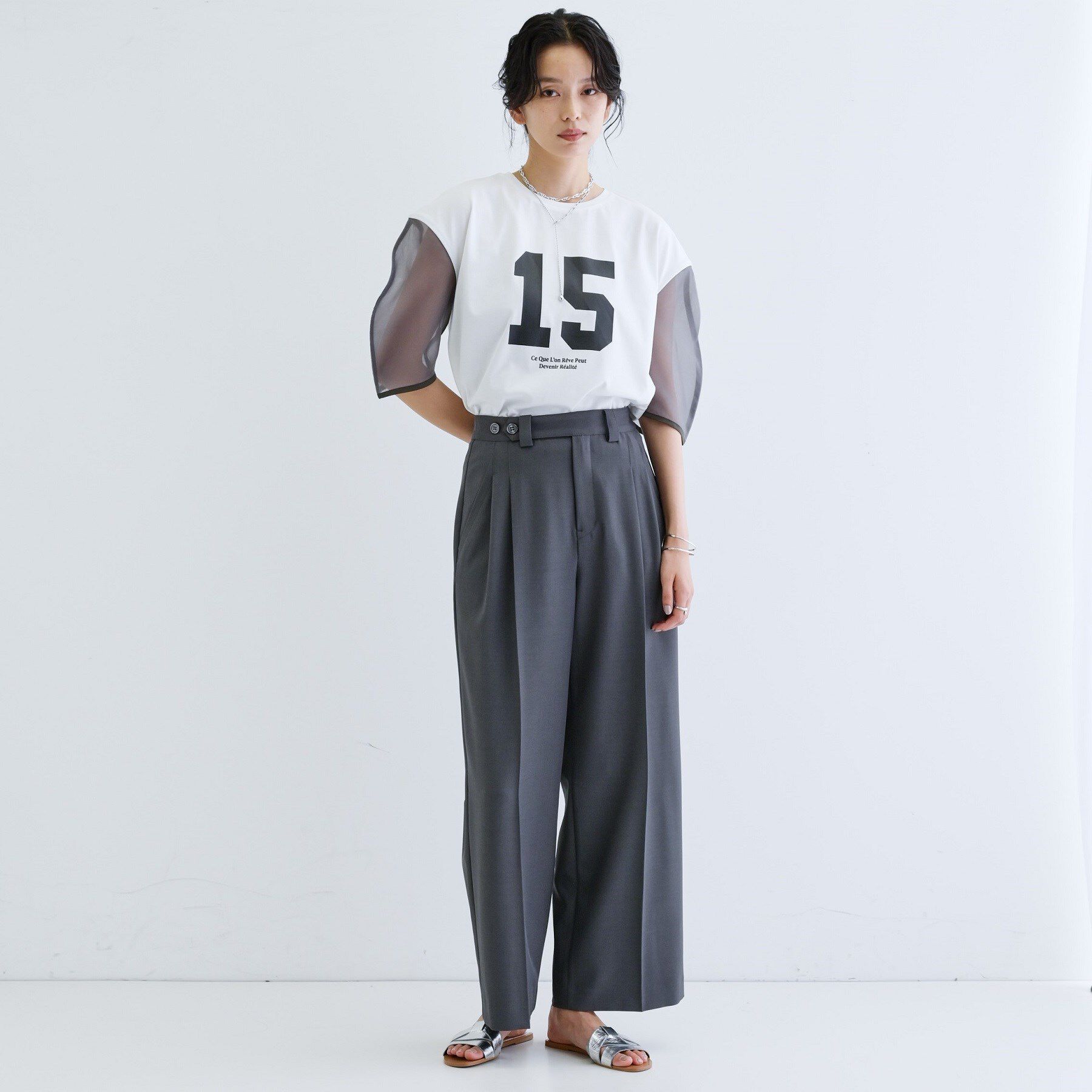 GALLEST「シアースリーブプリントTシャツ」|Tシャツ・カットソー|