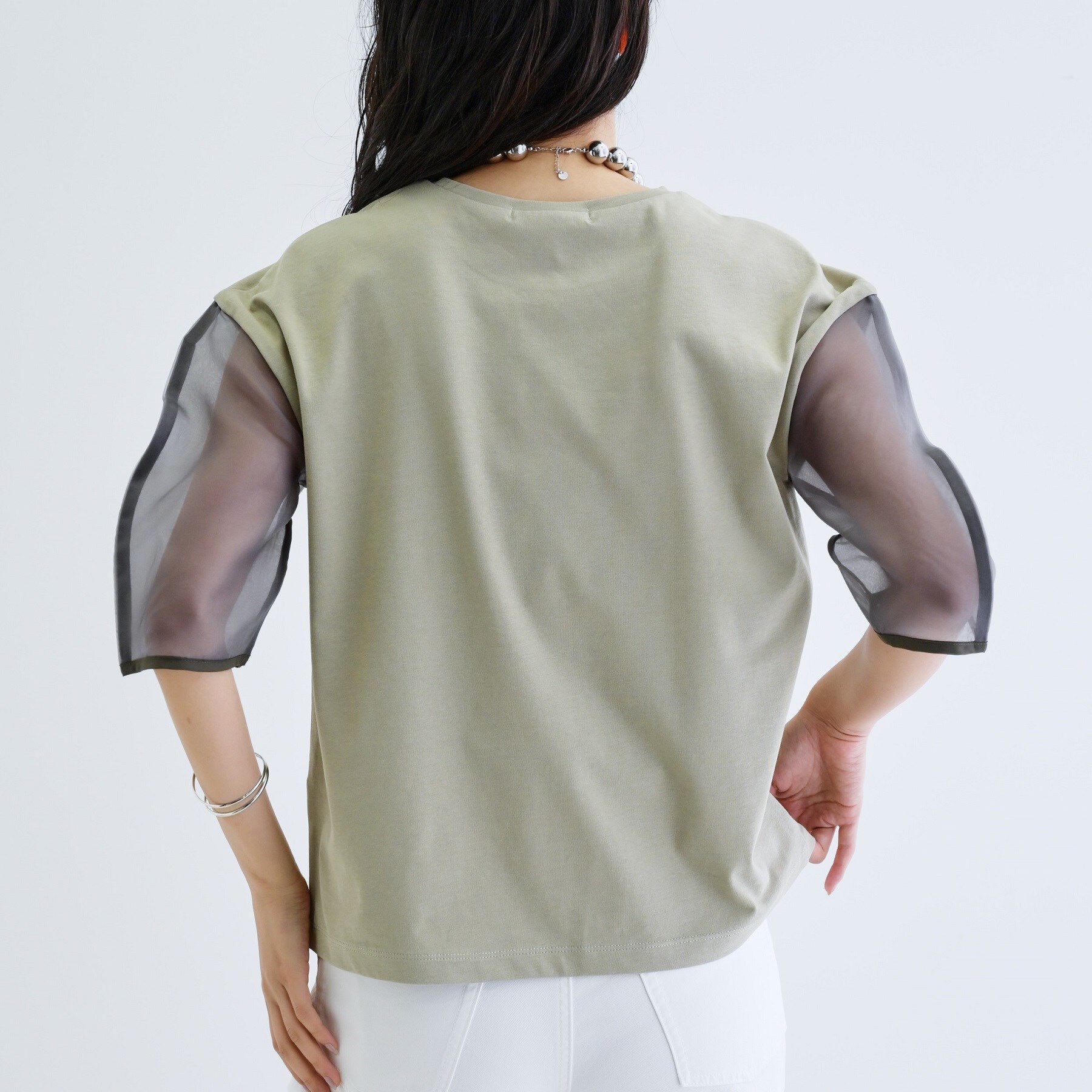 GALLEST「シアースリーブプリントTシャツ」|Tシャツ・カットソー|