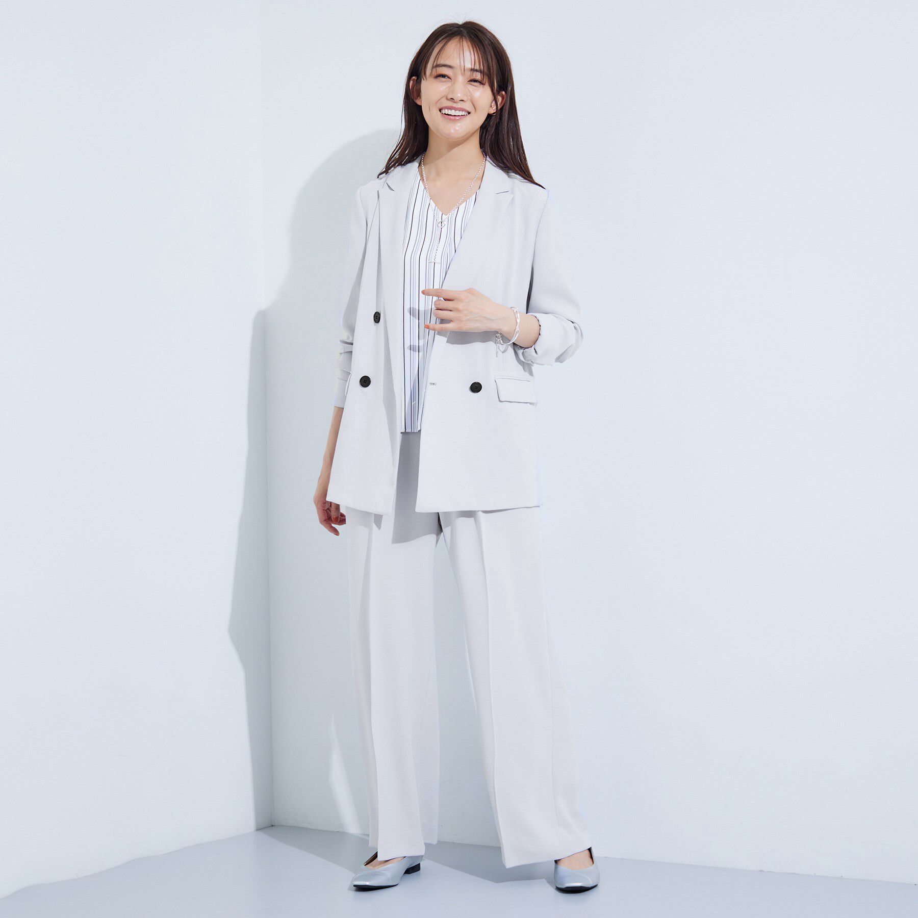 INDIVI「【着る日傘／遮熱／UVケア】ダブルジャケット」|テーラードジャケット|