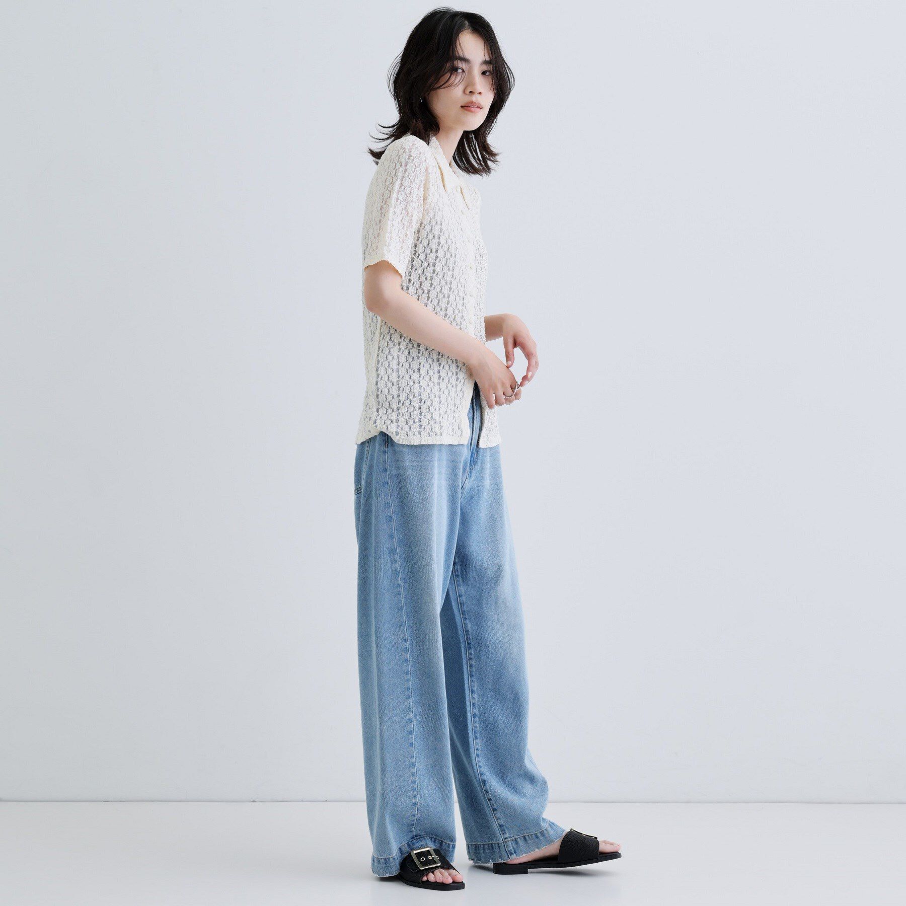 GALLEST「【一部店舗限定】カットレースポロ」|シャツ・ブラウス|