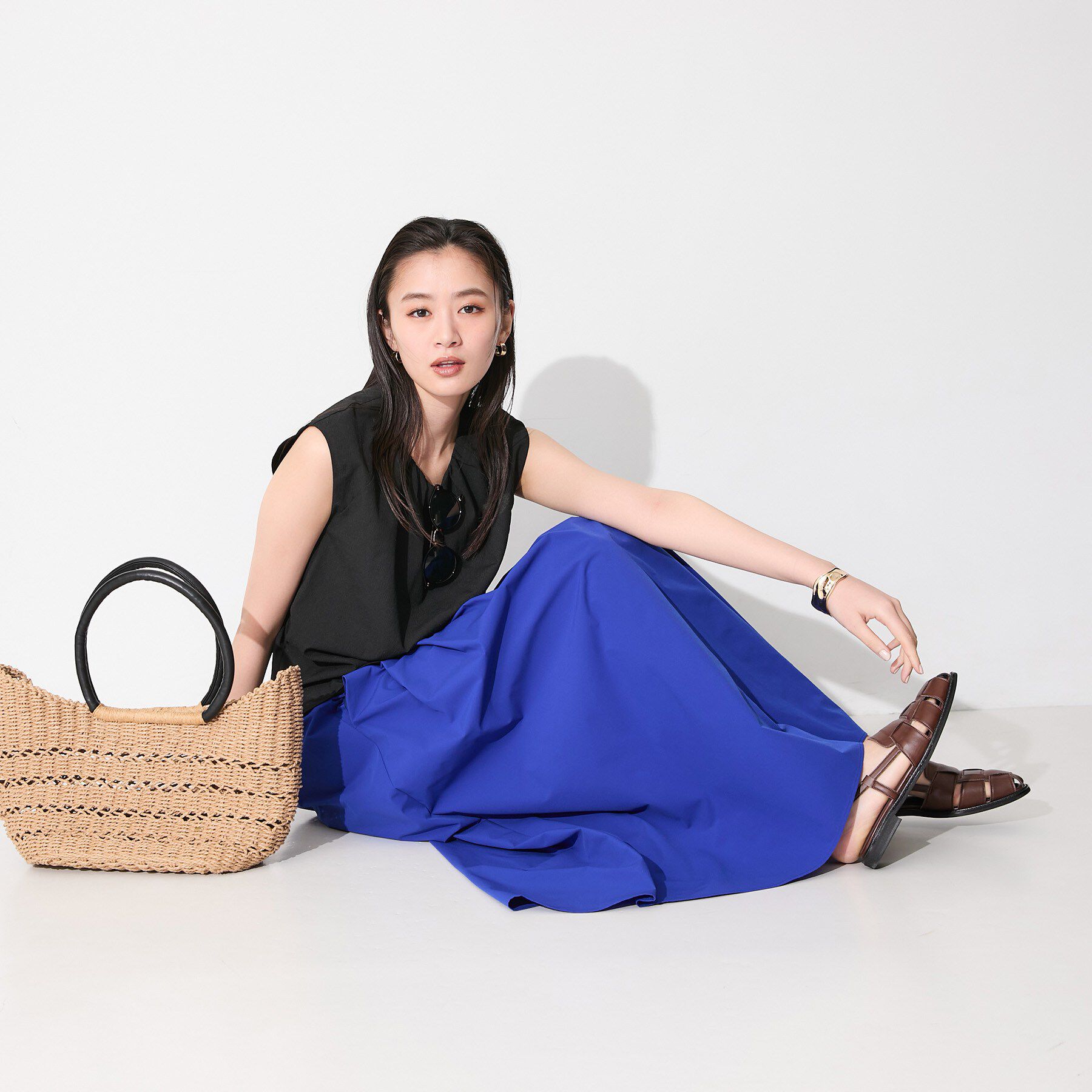 INDIVI「【クールエアー素材／UVケア／吸汗速乾】エアリータックブラウス」|シャツ・ブラウス|