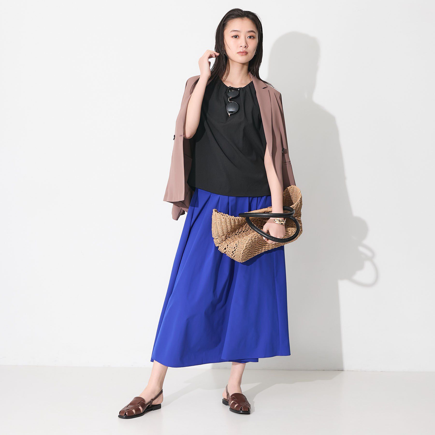 INDIVI「【クールエアー素材／UVケア／吸汗速乾】エアリータックブラウス」|シャツ・ブラウス|