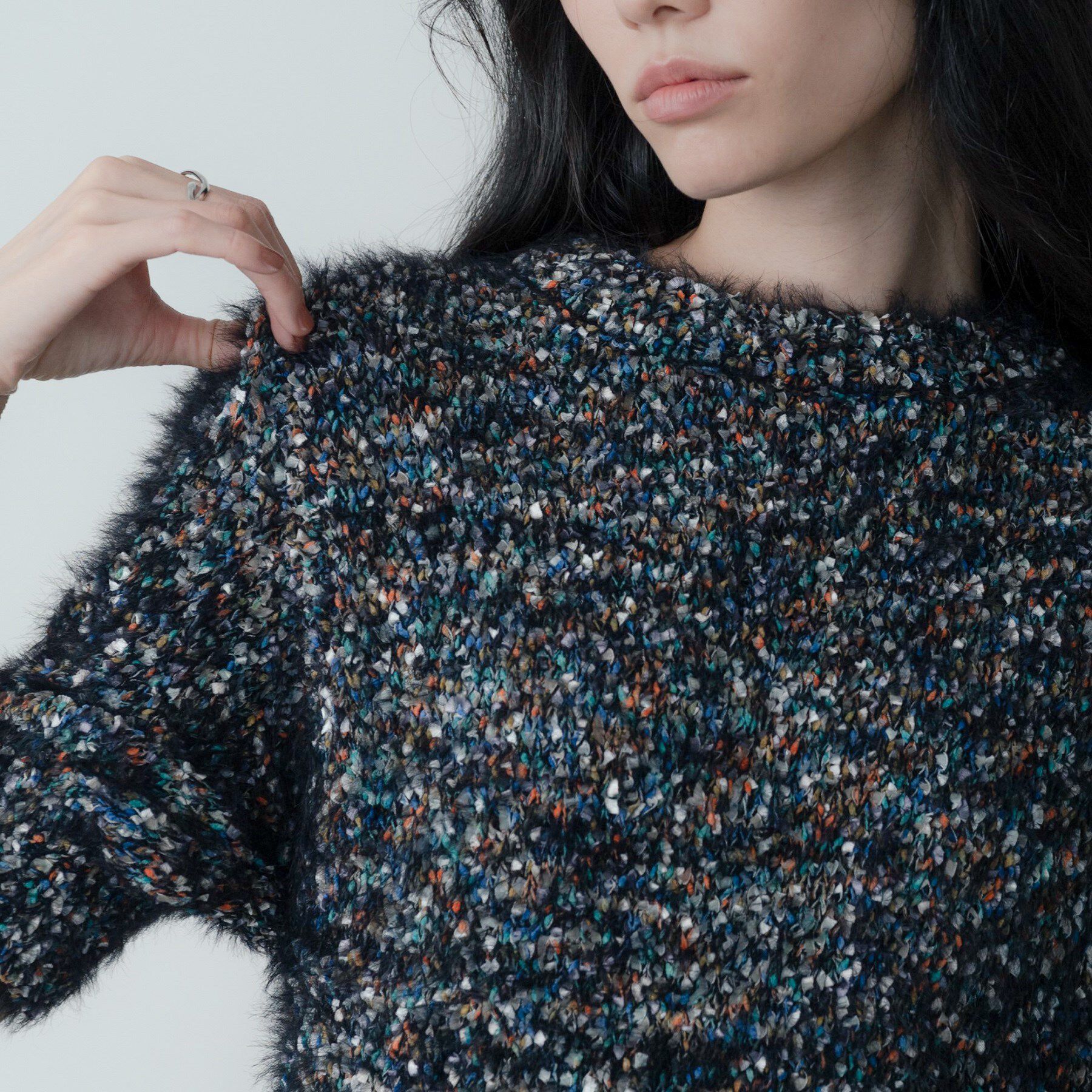 GALLEST「カラーネップニット」|ニット・セーター|ブラック(419)