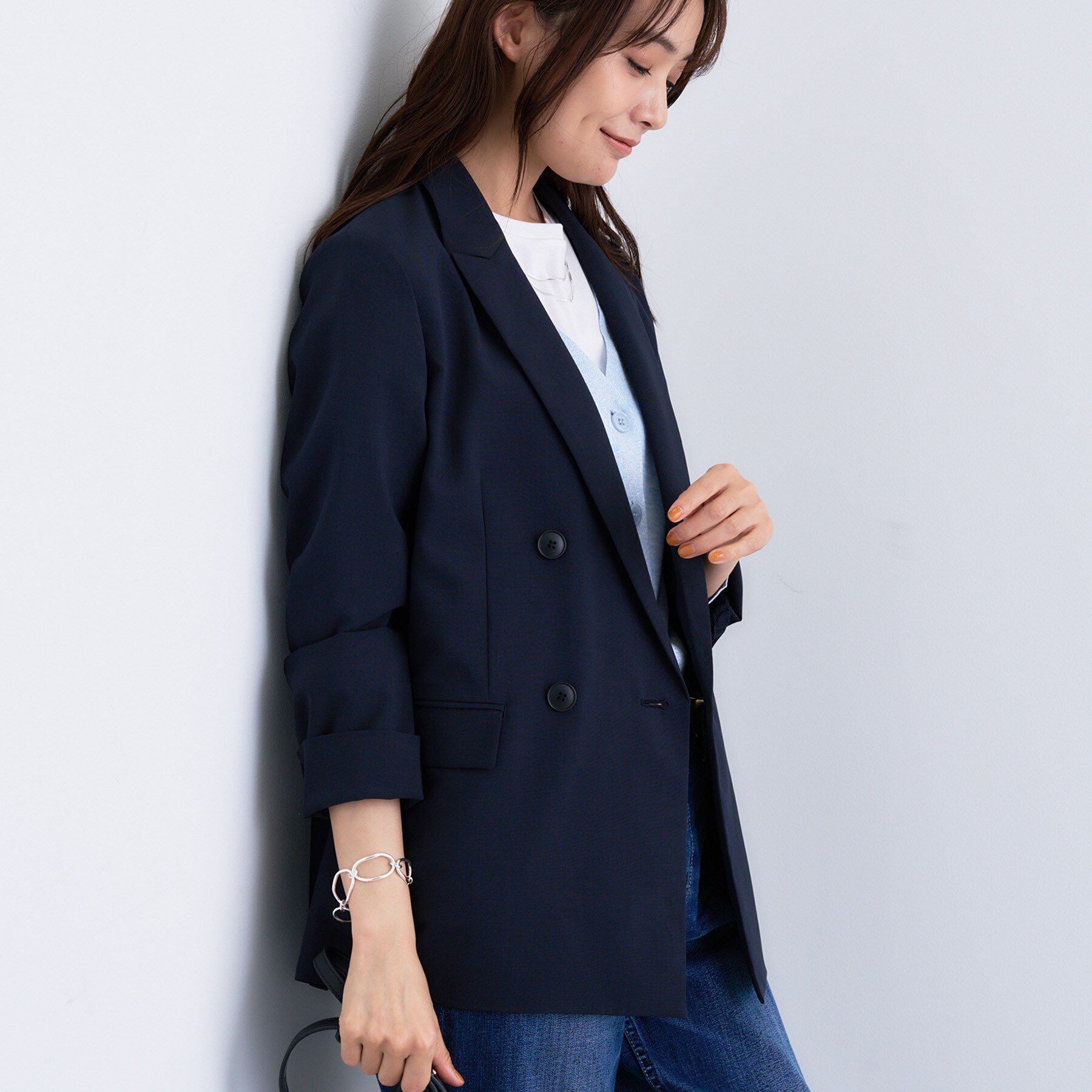 INDIVI「【UVケア】ライトダブルジャケット」|テーラードジャケット|