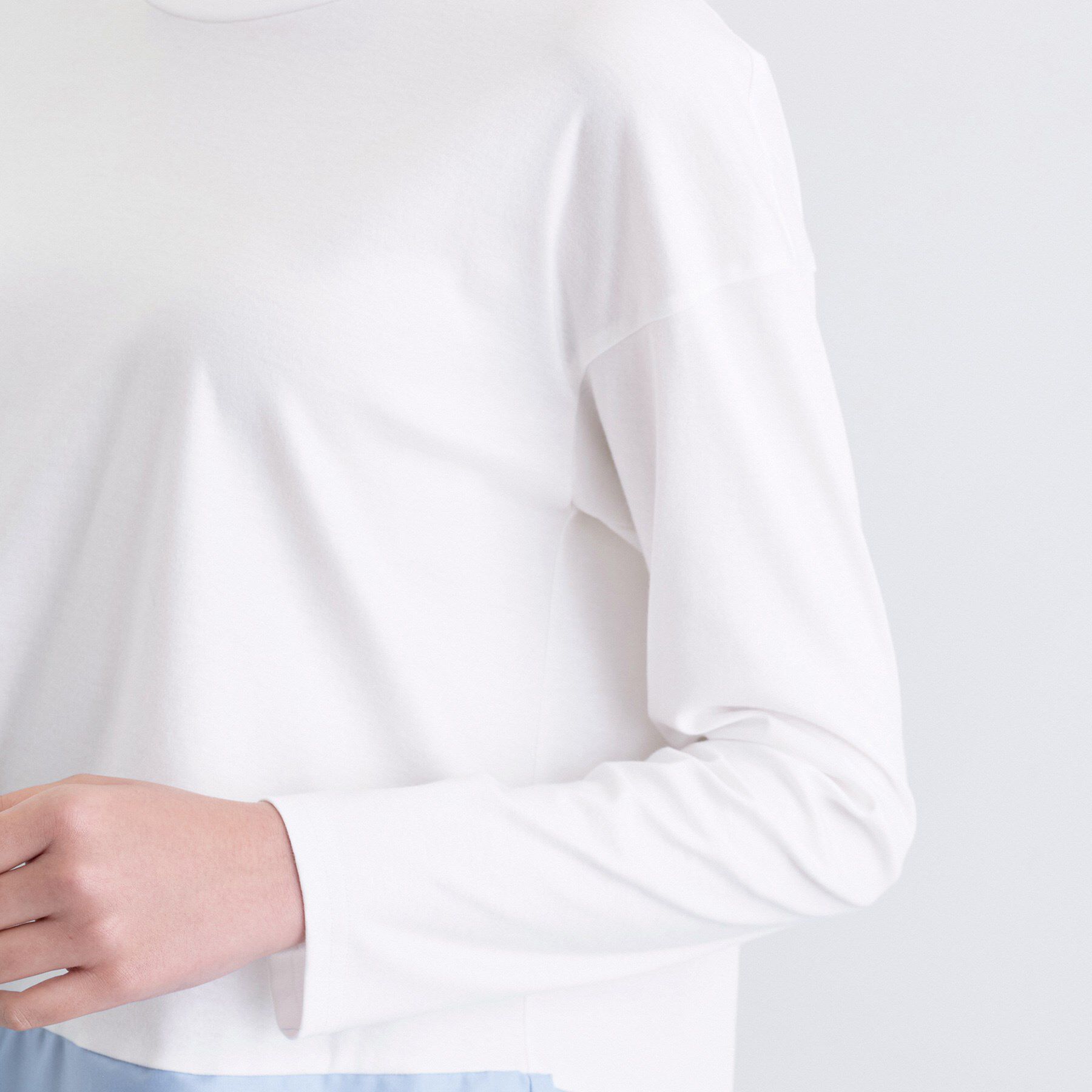 INDIVI「【コットン】シャツ切り替えカットソー」|Tシャツ・カットソー|