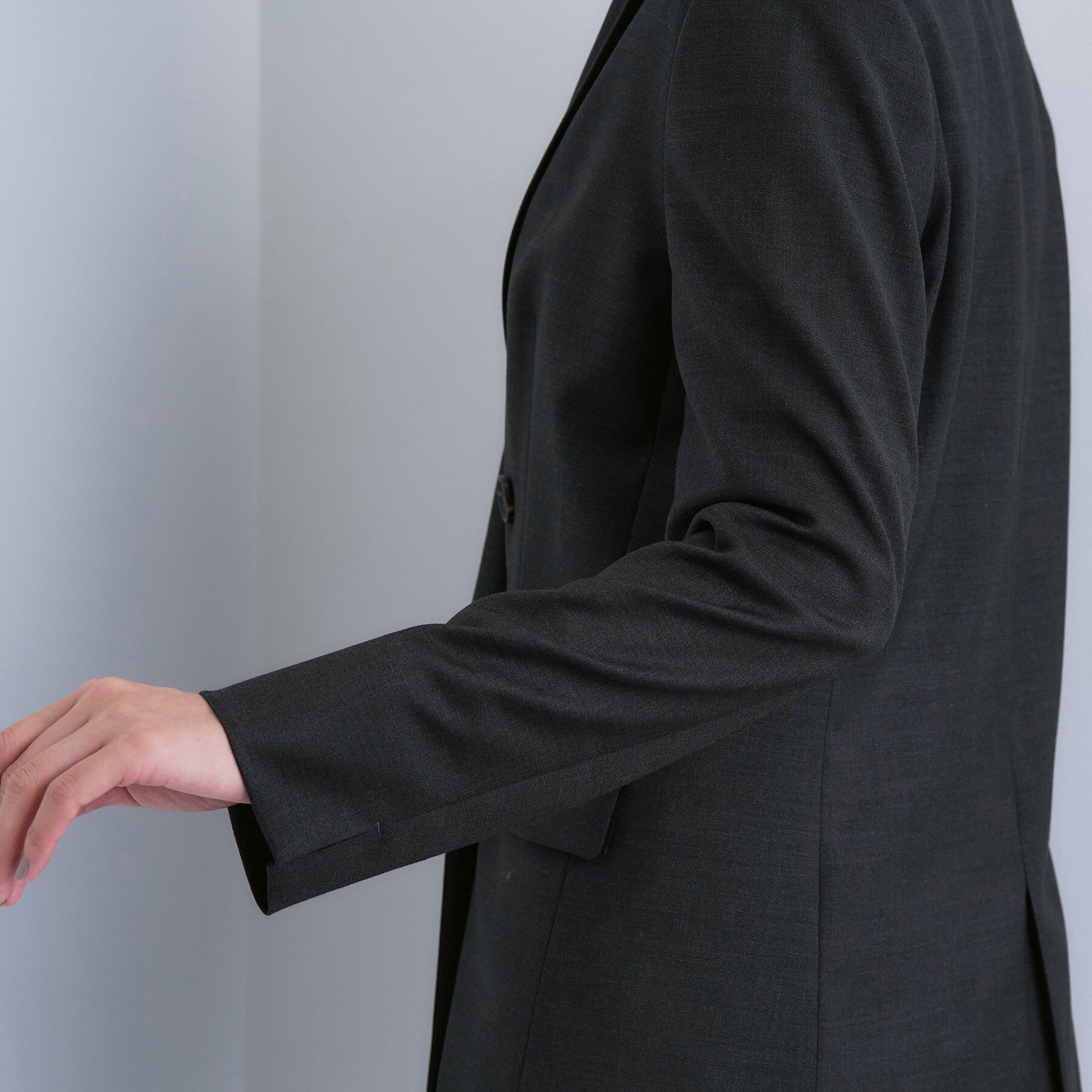 INDIVI「【日本製／スーツ／通勤】シルクウールストレッチ ダブルジャケット」|テーラードジャケット|