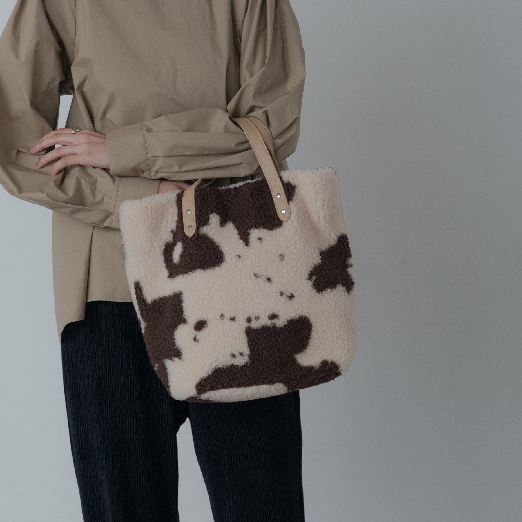 GALLEST「ボアトート」|トートバッグ|ブラウン(543)