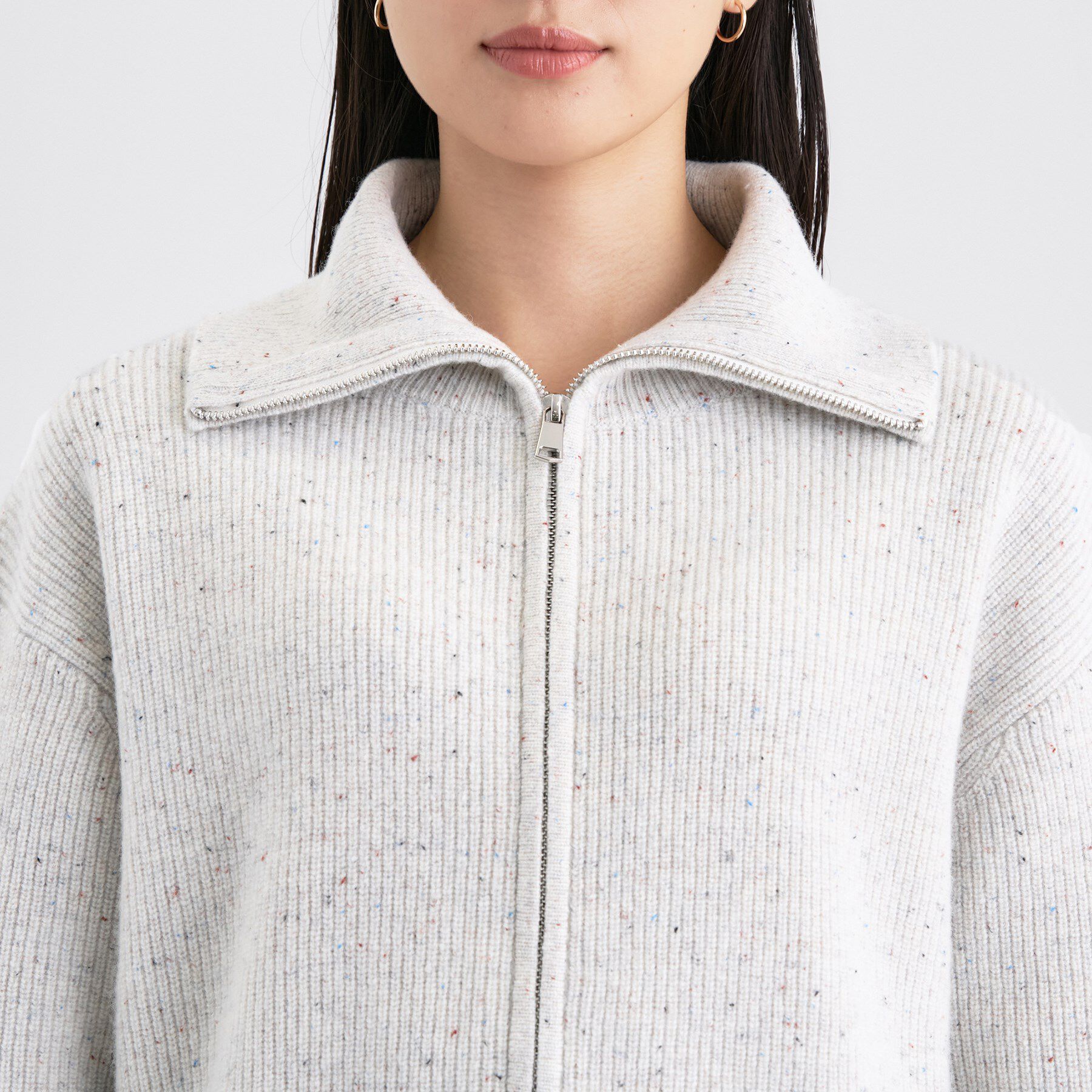 INDIVI「【洗える】カラーネップ ダブルジップカーディガン」|カーディガン|