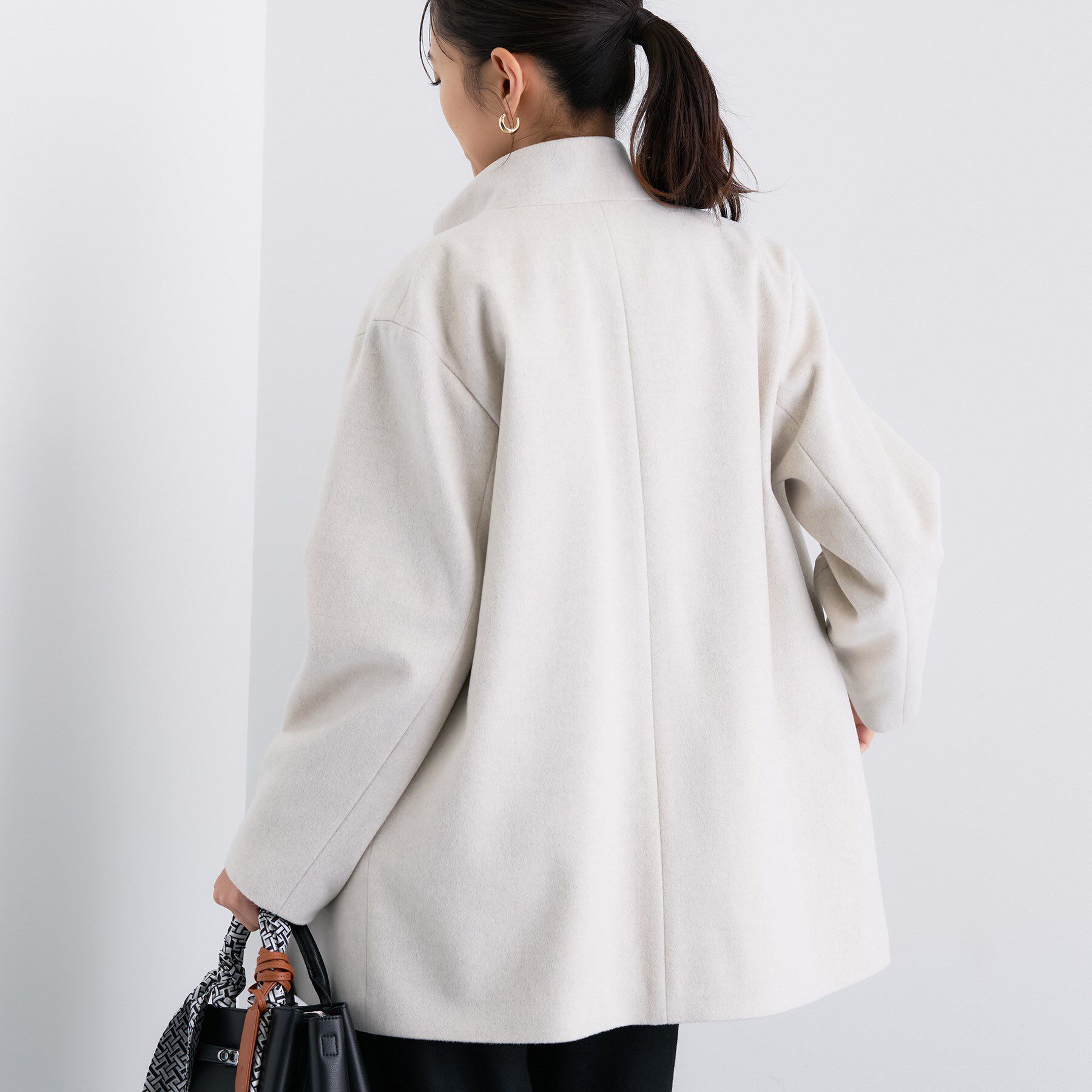 INDIVI「【日本製／ミドル丈】スタンドカラーミドルコート」|その他|