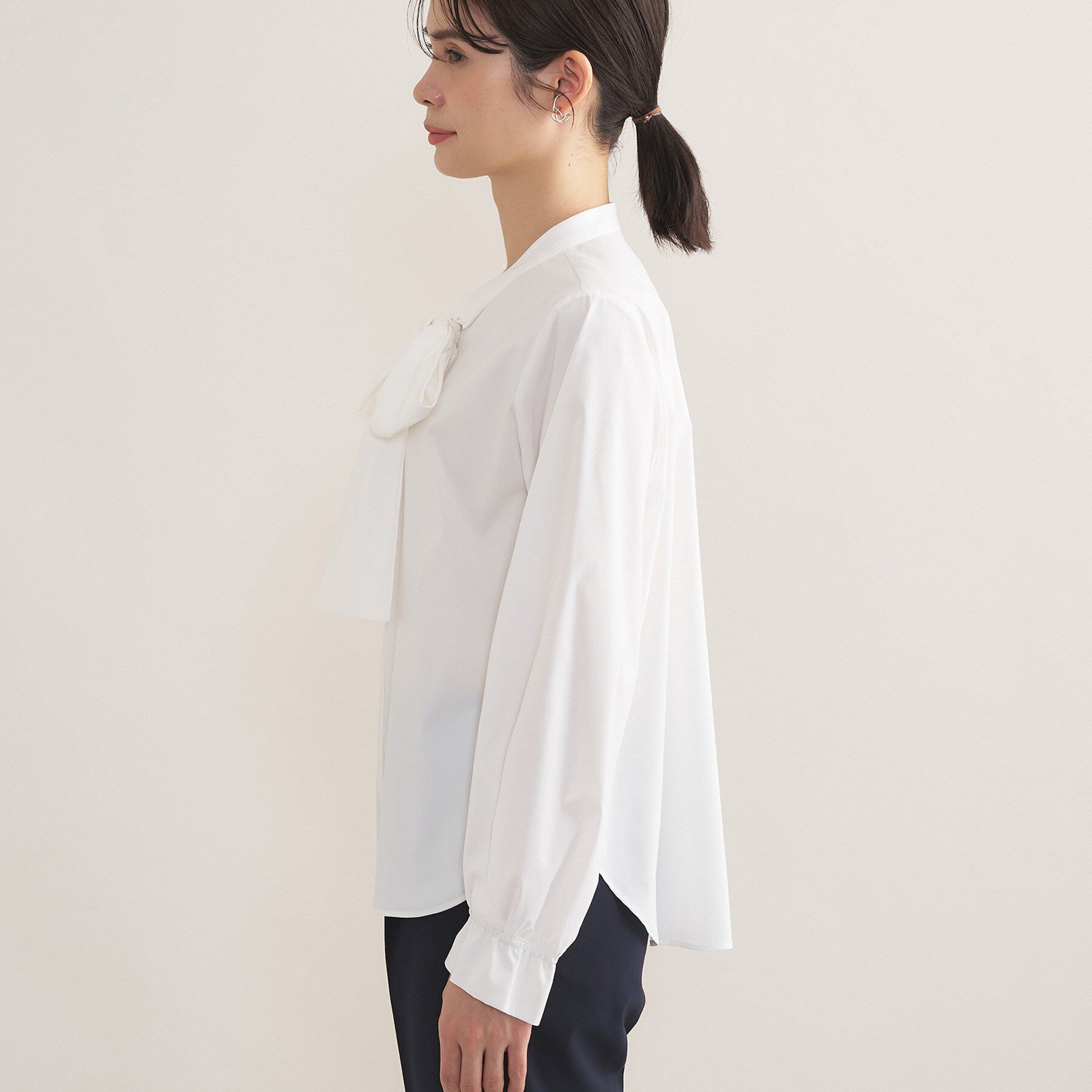 INDIVI「【2点セット／洗える】ツイードジレ＆ボウタイブラウス」|その他|