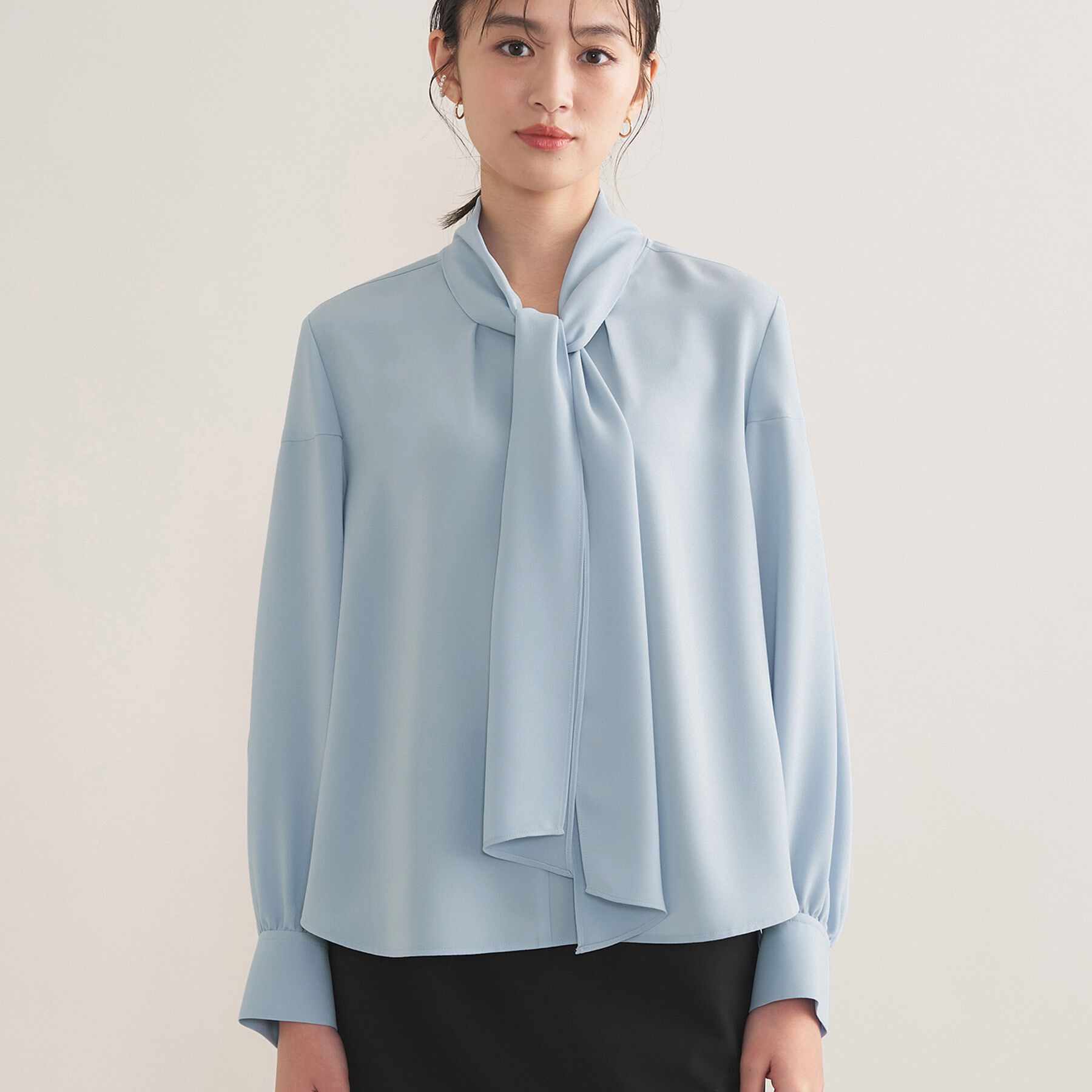 INDIVI「【洗える】ジョーゼットボウタイブラウス」|シャツ・ブラウス|