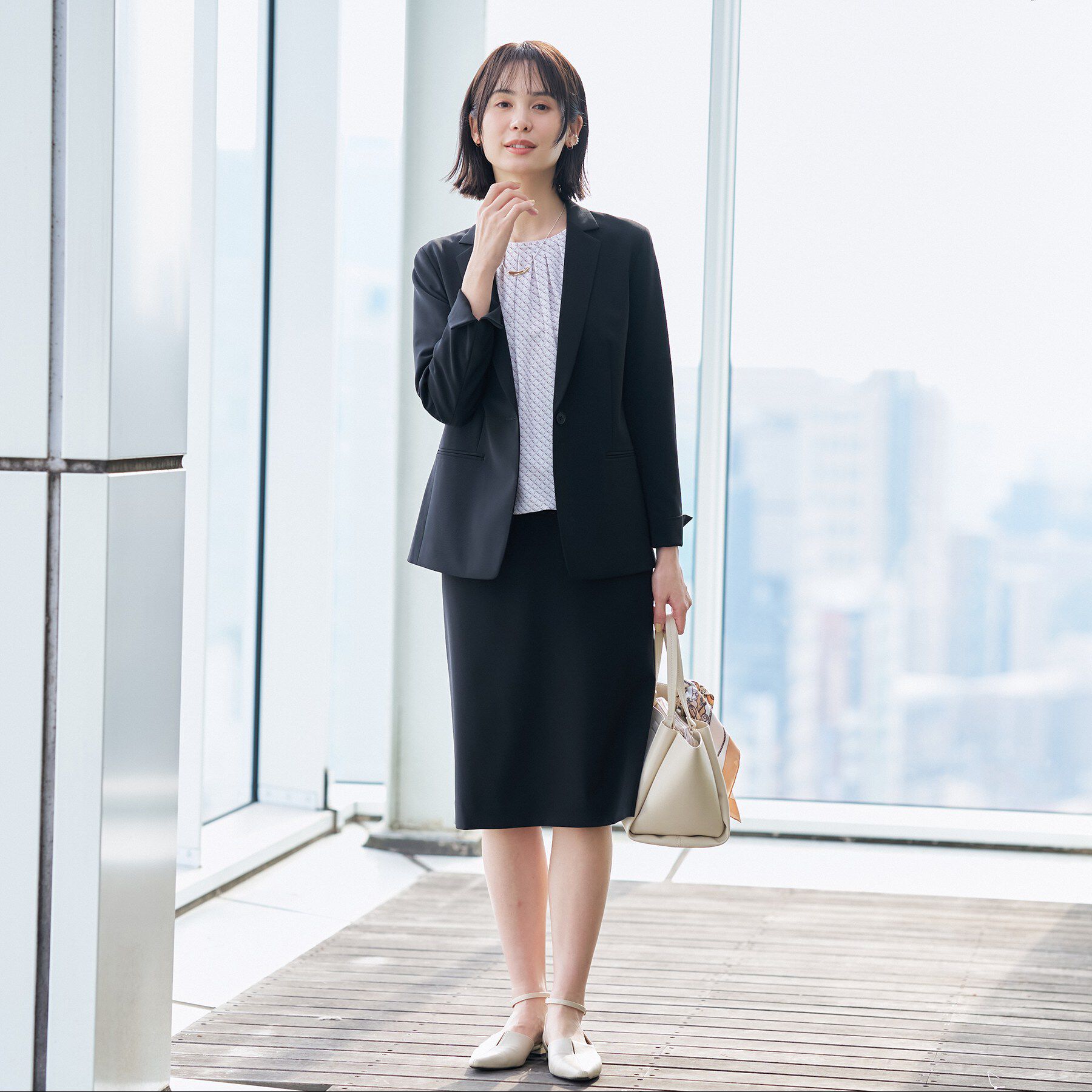 INDIVI「【通勤スーツ／洗える】ストレッチテーラードカラージャケット」|スーツ|