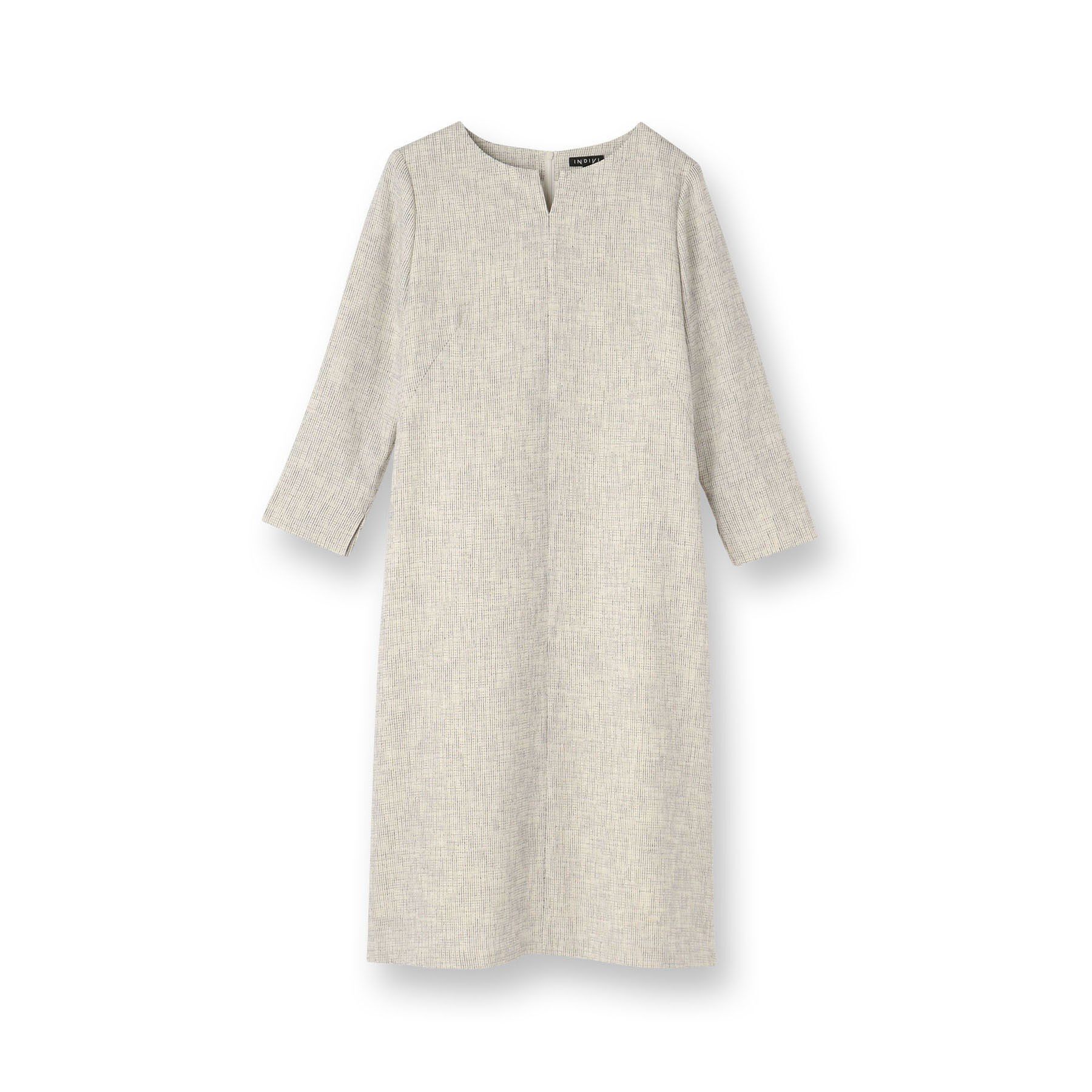 INDIVI「【軽量／セレモニー／SETUP可能】ストレッチツイードAラインワンピース」|ワンピース|