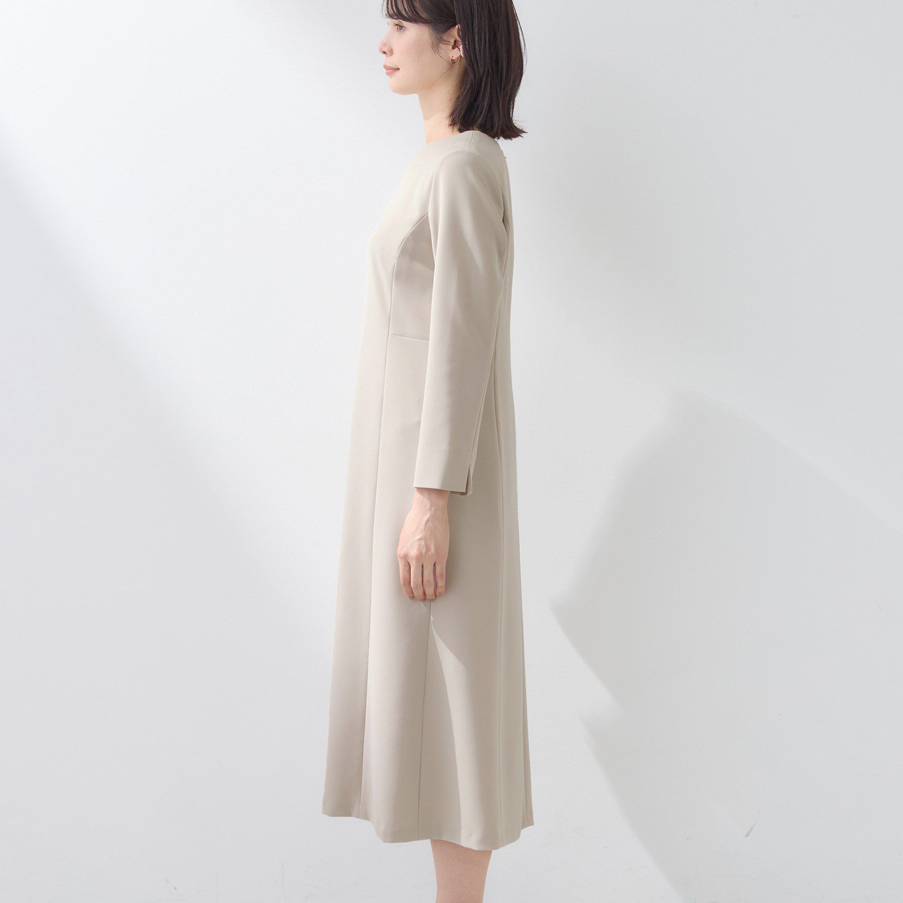 INDIVI「【上品光沢／セレモニー／SETUP可能】スタイルUPワンピース」|ワンピース|