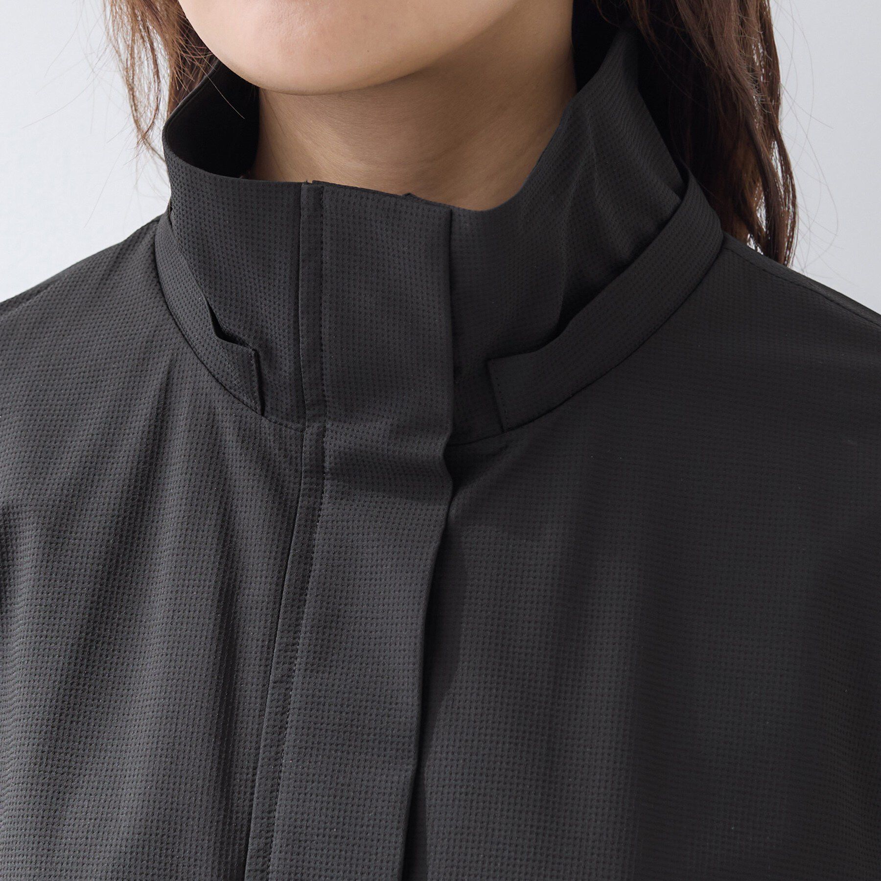 INDIVI「【撥水／フード取外し可】凹凸素材ブルゾン」|ブルゾン・スタジャン|