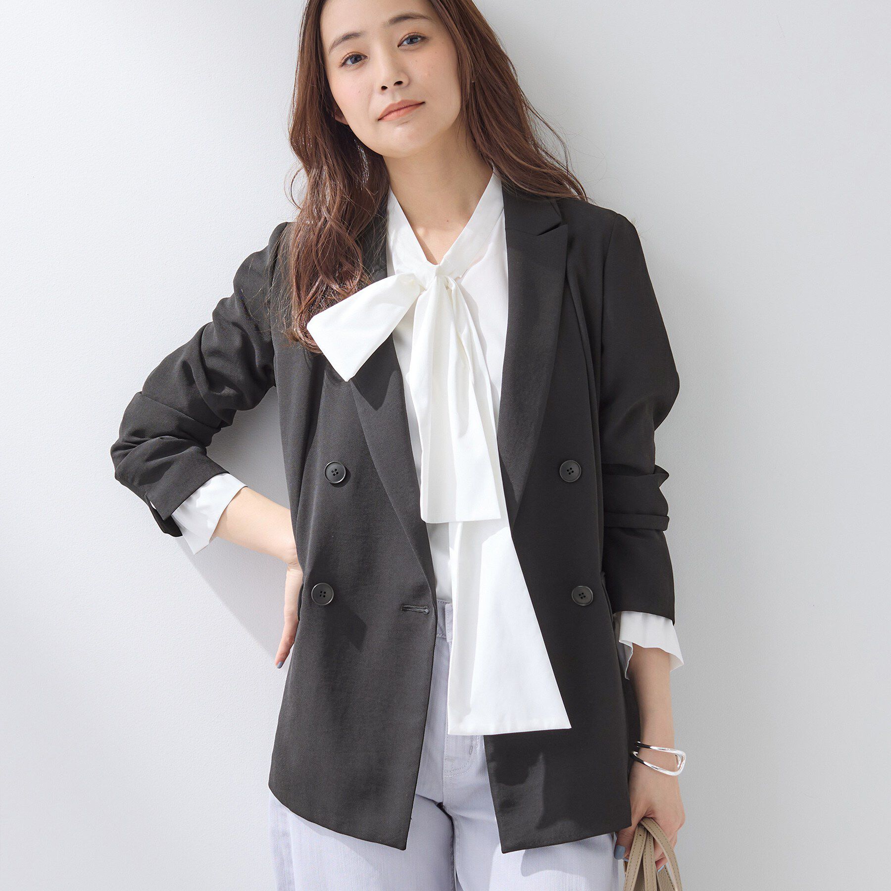 INDIVI「【洗える／多機能／SETUP可】着る日傘ダブルジャケット」|テーラードジャケット|