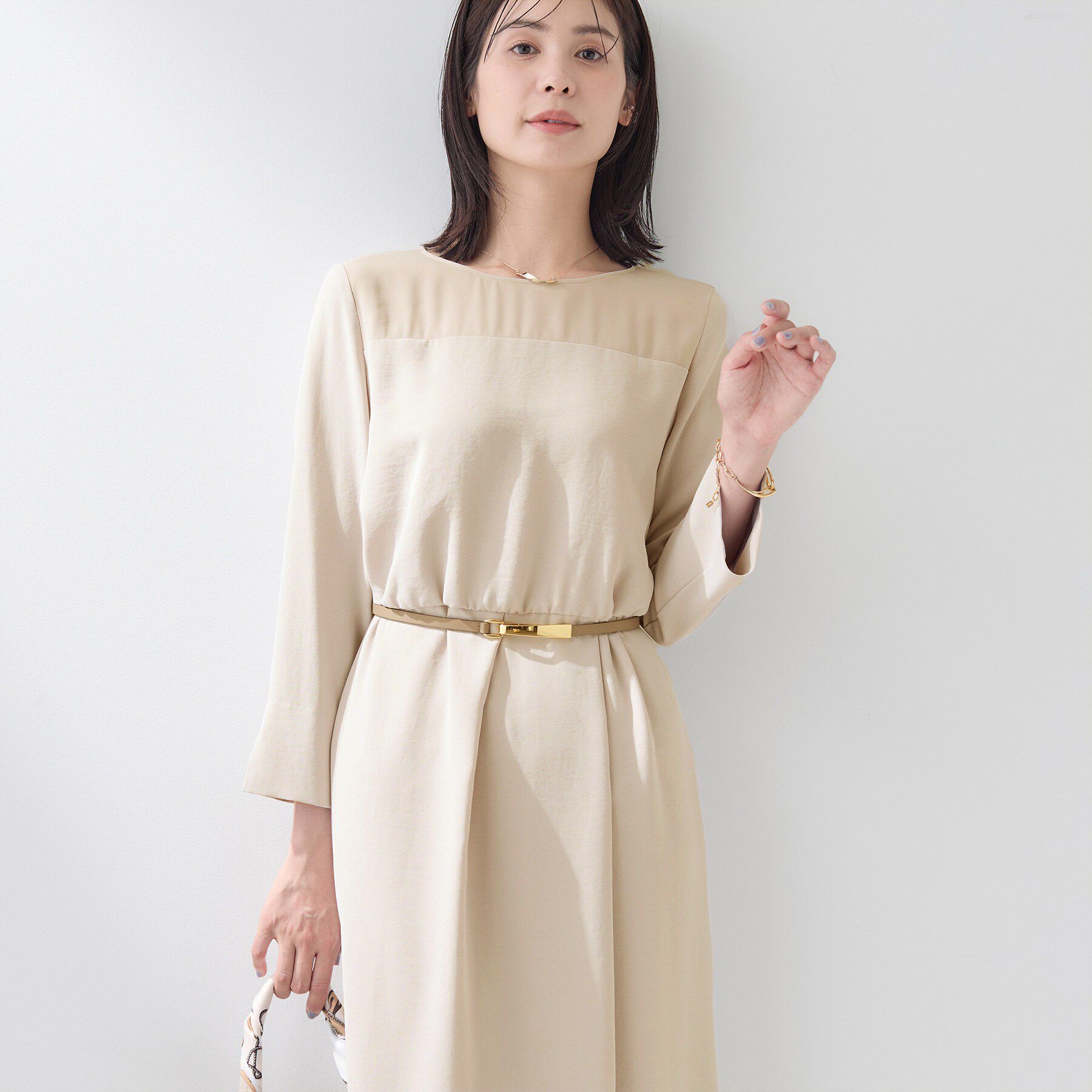 INDIVI「【洗える／SETUP可】着る日傘ヨーク切り替えワンピース」|ワンピース|