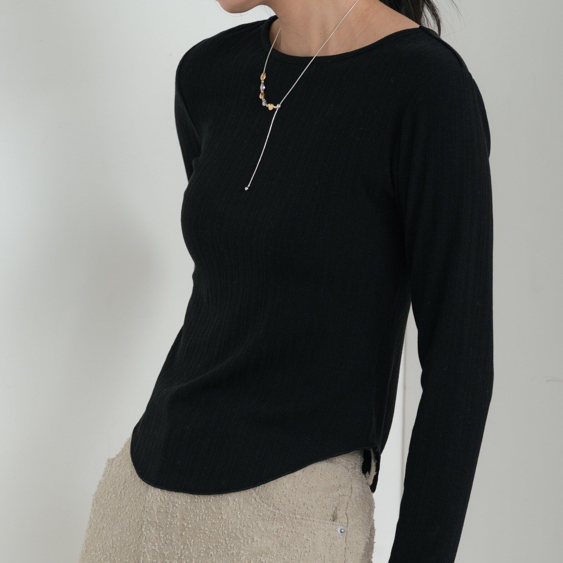 GALLEST「バックオープンリブ長袖Tシャツ」|Tシャツ・カットソー|