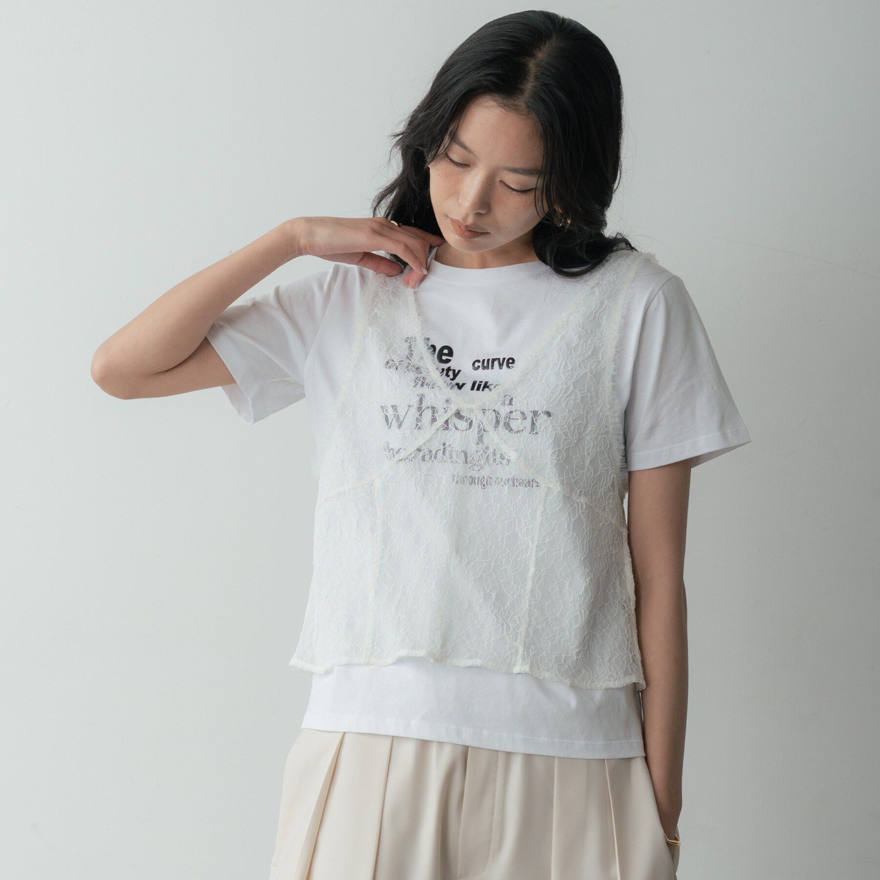 GALLEST「メッセージプリントクルーネックTシャツ」|Tシャツ・カットソー|