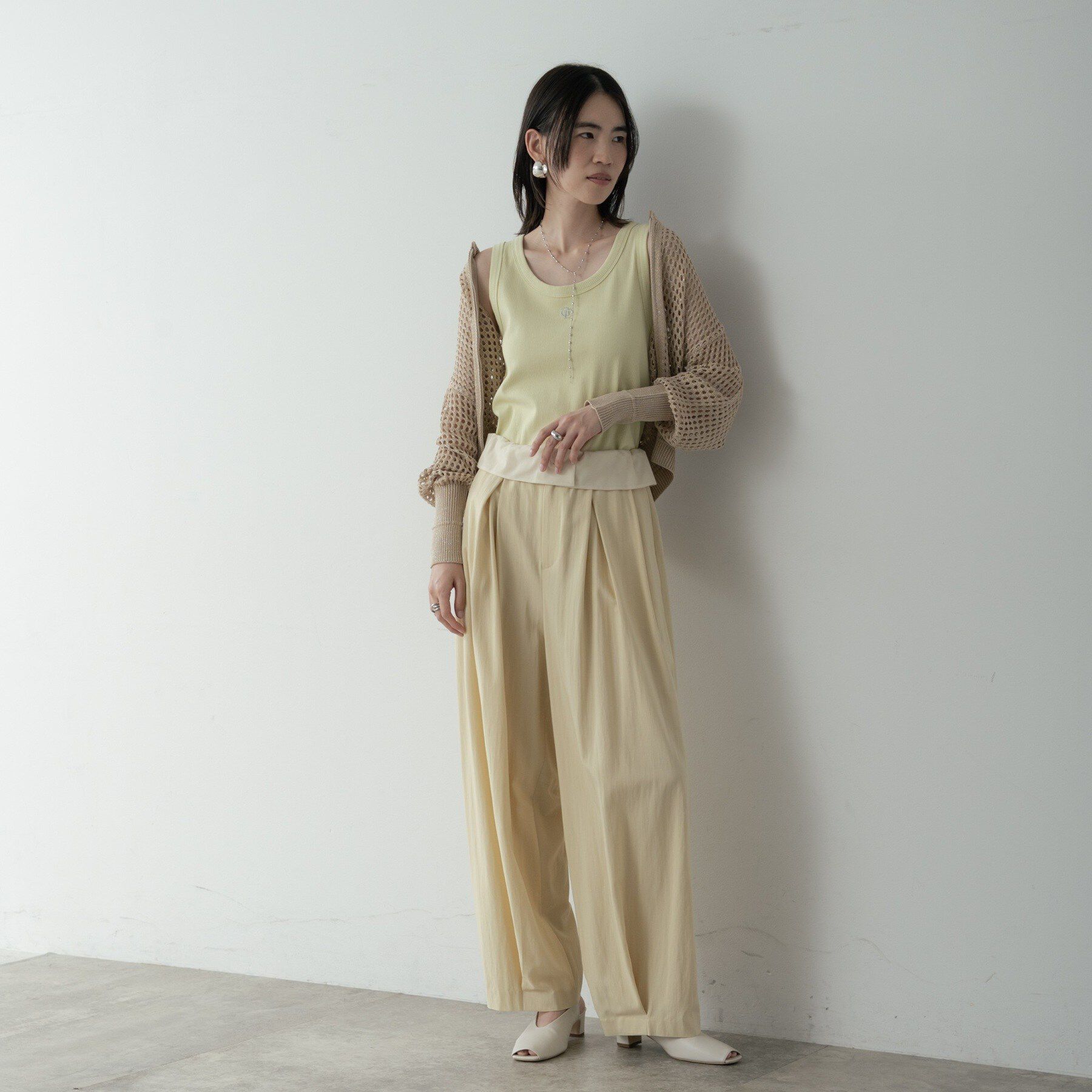 GALLEST「クルーネックメッシュカーディガン」|カーディガン|