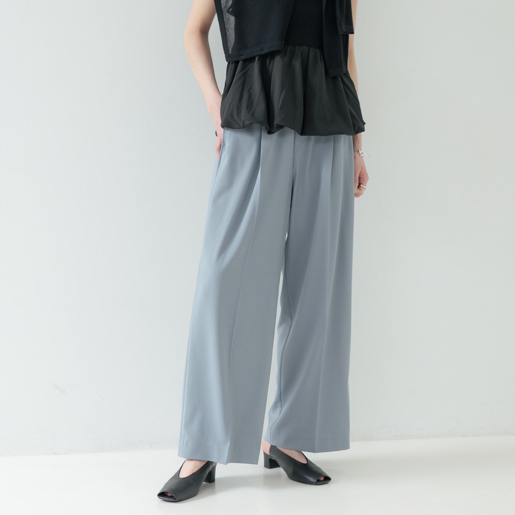 GALLEST「Comfy SET UP｜イージーストレートワイドパンツ【セットアップ対応／通勤／カセット服／接触冷」|その他|ブルー(091)