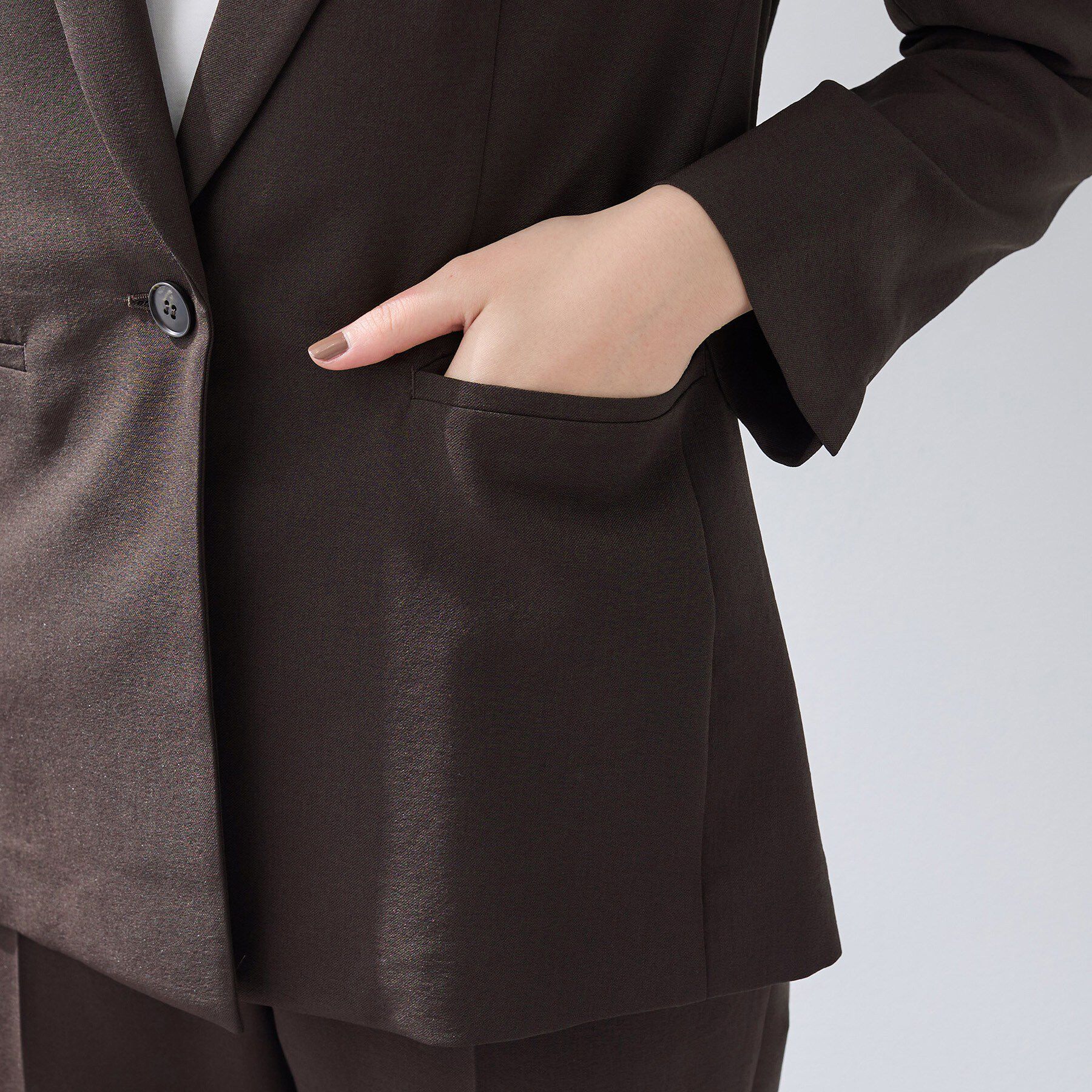 INDIVI「【洗える／UVケア／麻調】シングルジャケット」|テーラードジャケット|