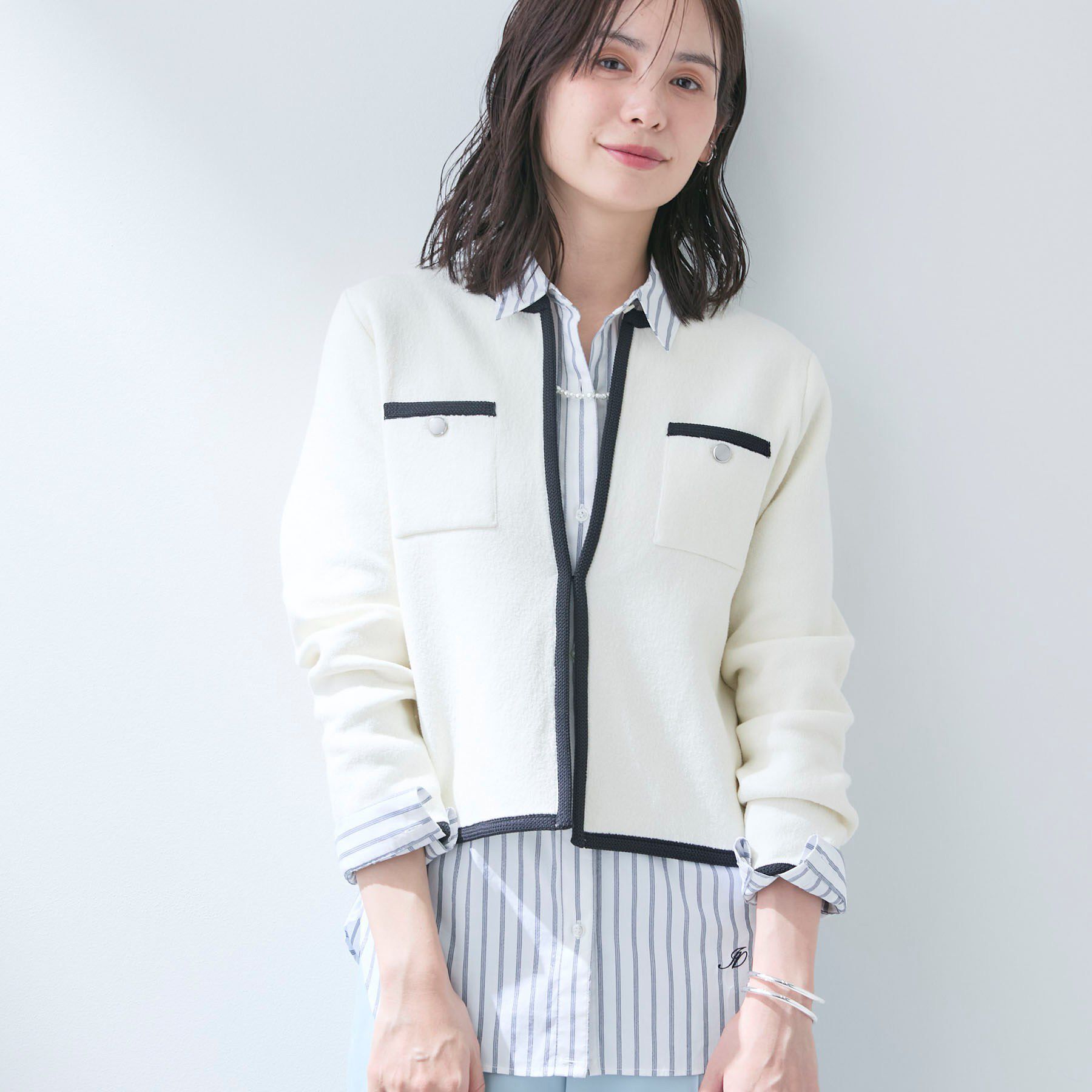 INDIVI「【軽量】ブークレジャケット ニットカーディガン」|カーディガン|