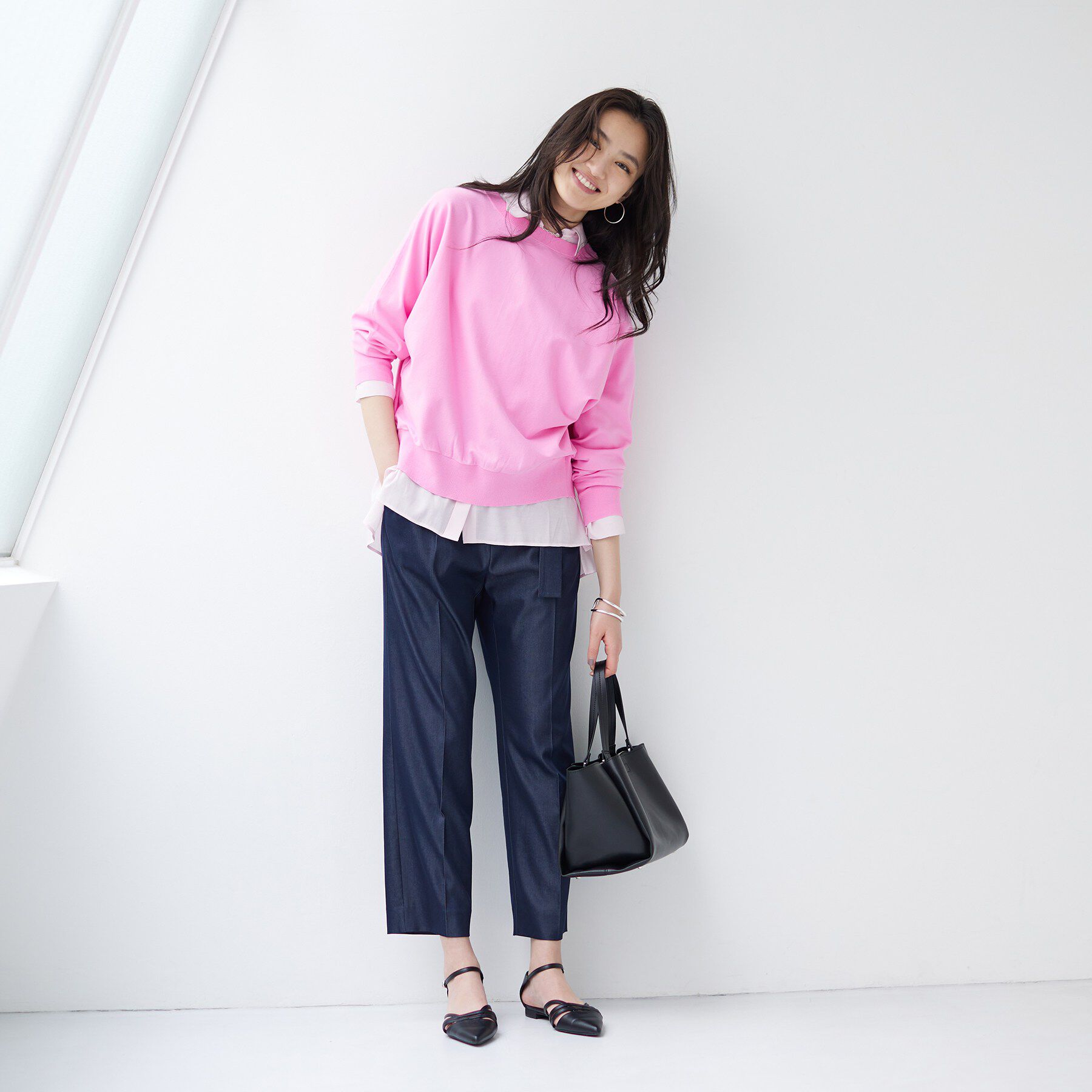 INDIVI「【洗える／前後2WAY／アンサンブル可能】ドルマンスリーブカーディガン」|カーディガン|