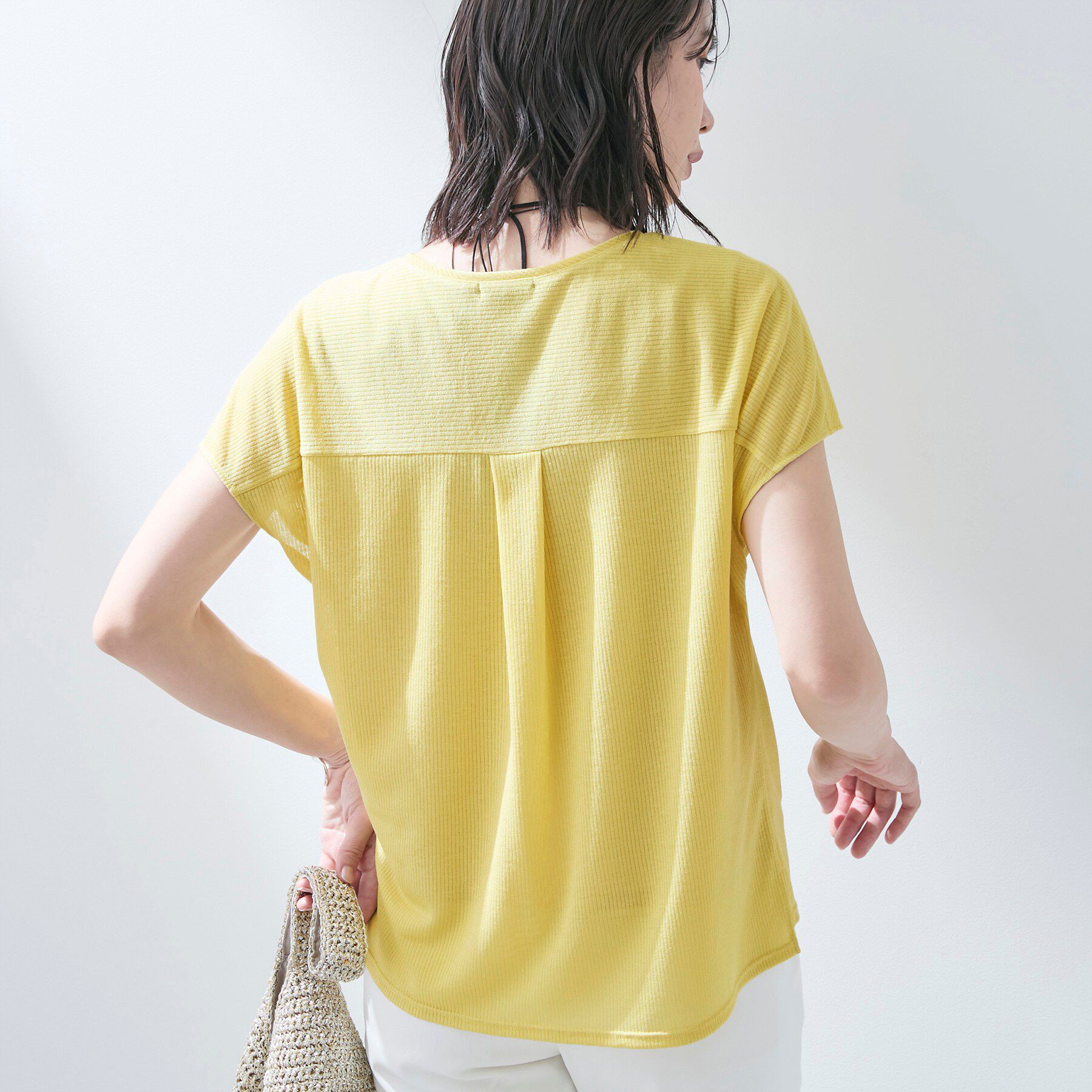 INDIVI「【洗える／アンサンブル可能】シアースストライプトップス」|Tシャツ・カットソー|