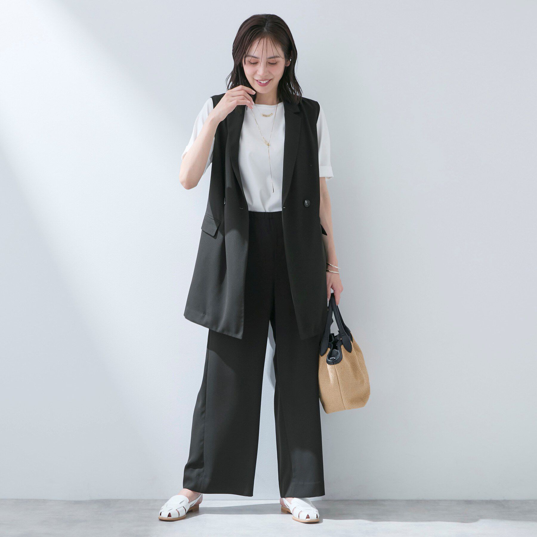 INDIVI「【さらに軽く軽快！／着る日傘】颯爽ジレジャケット」|ベスト・ジレ|