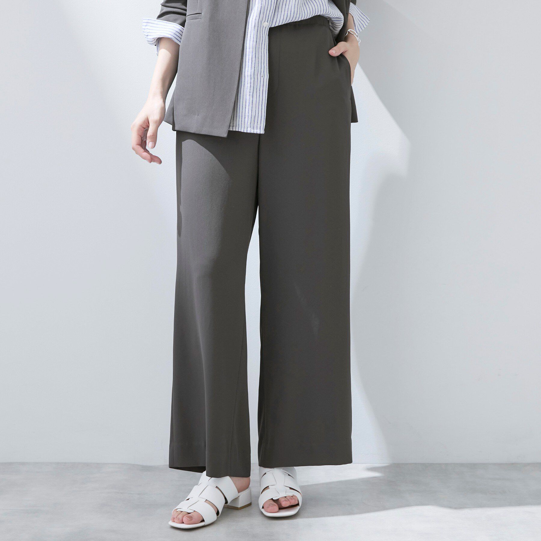 INDIVI「【さらに軽く軽快！／着る日傘】イージーワイドパンツ」|その他|