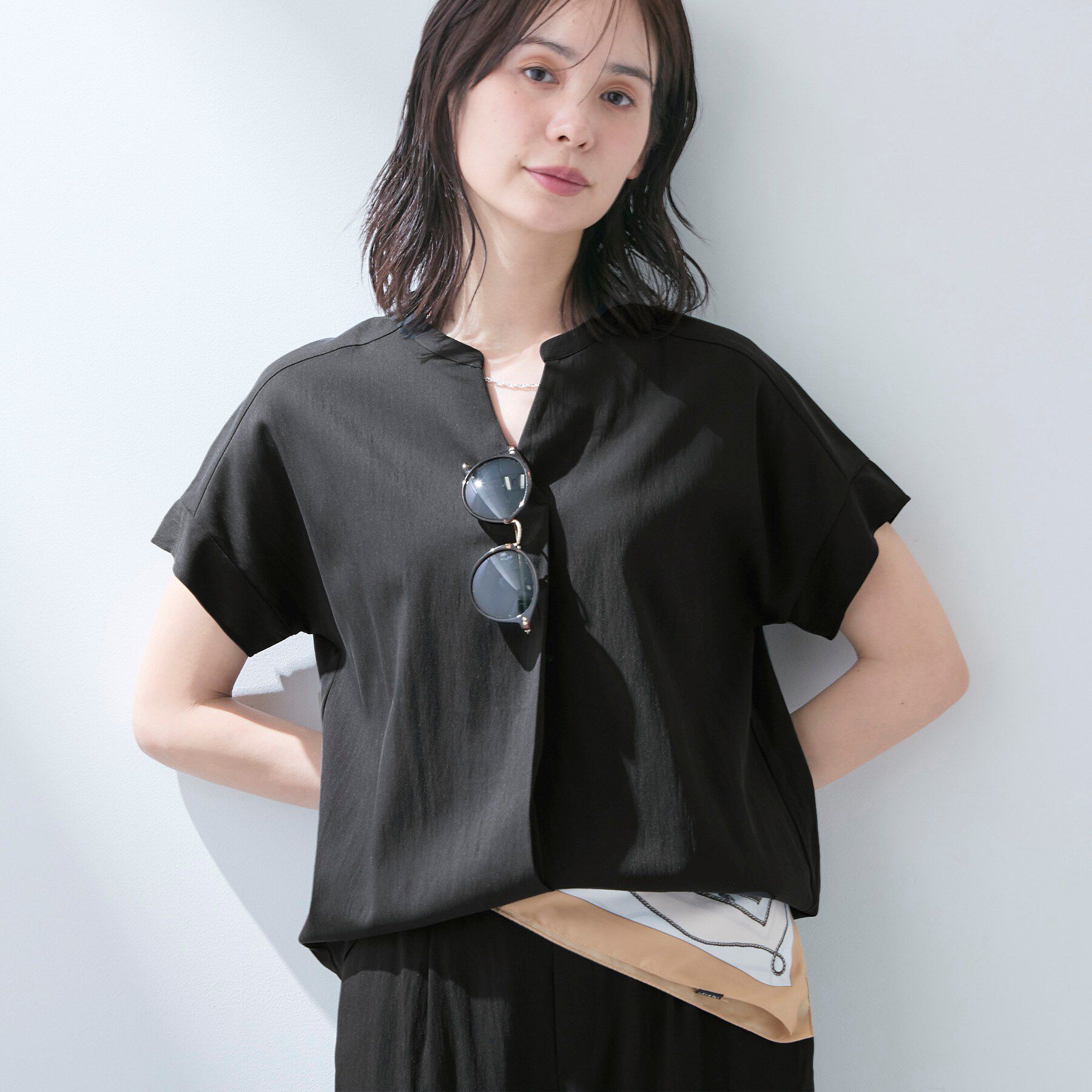 INDIVI「【洗える／SETUP可能】スキッパーブラウス」|シャツ・ブラウス|