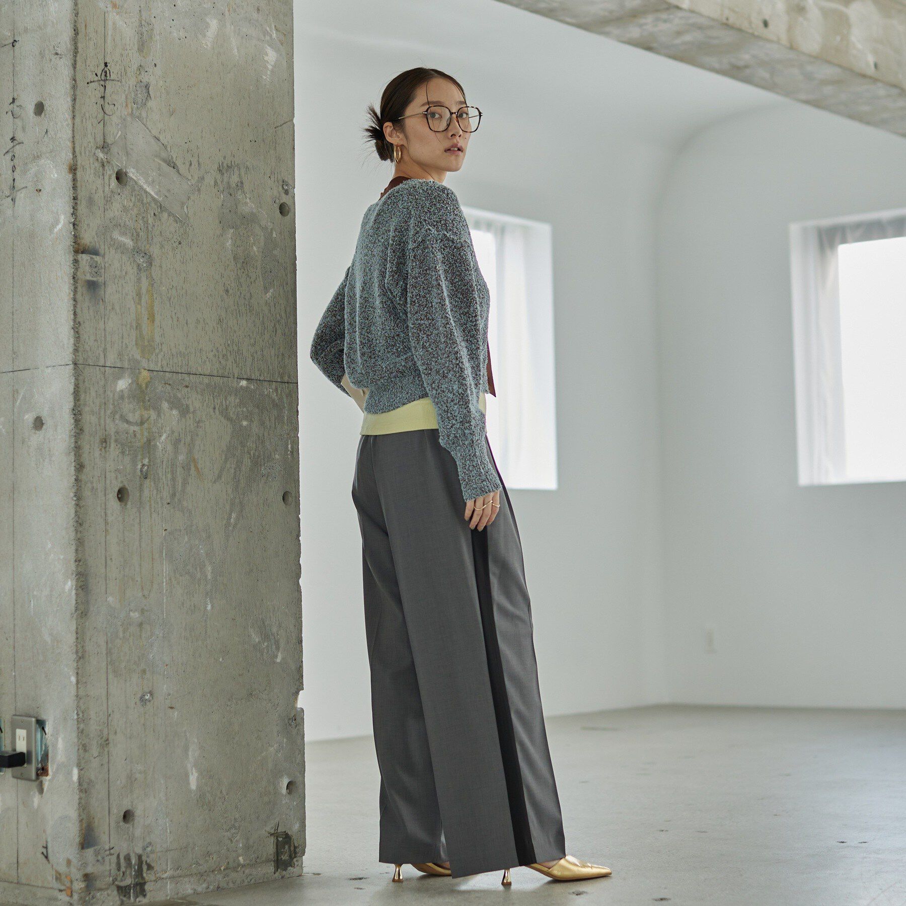 GALLEST「ファンシーヤーンVネックカーディガン」|カーディガン|