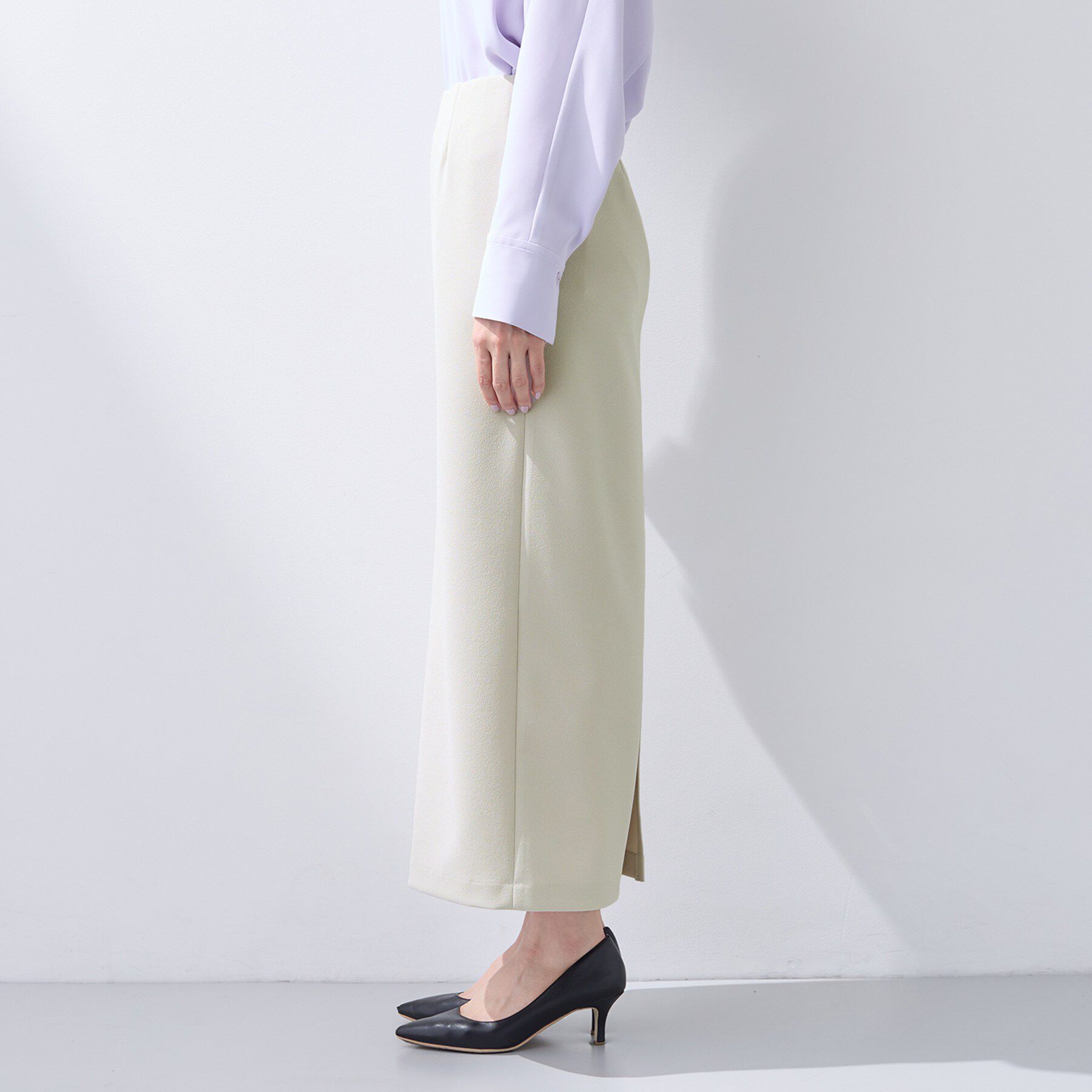 INDIVI「【洗える／Iライン】ジャージスカート」|スカート|