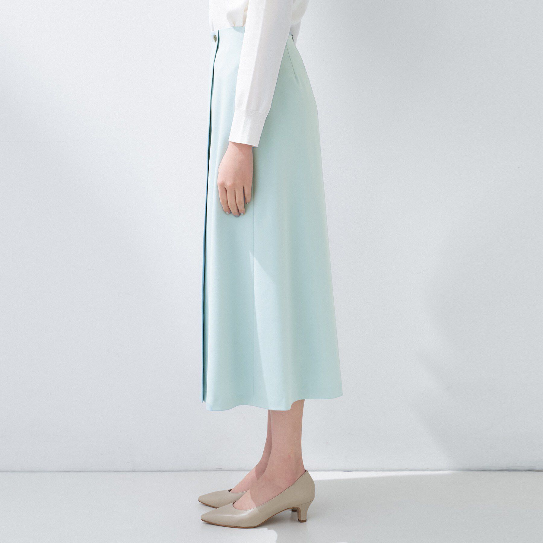 INDIVI「【洗える／UVケア】巻き風フレアスカート」|スカート|