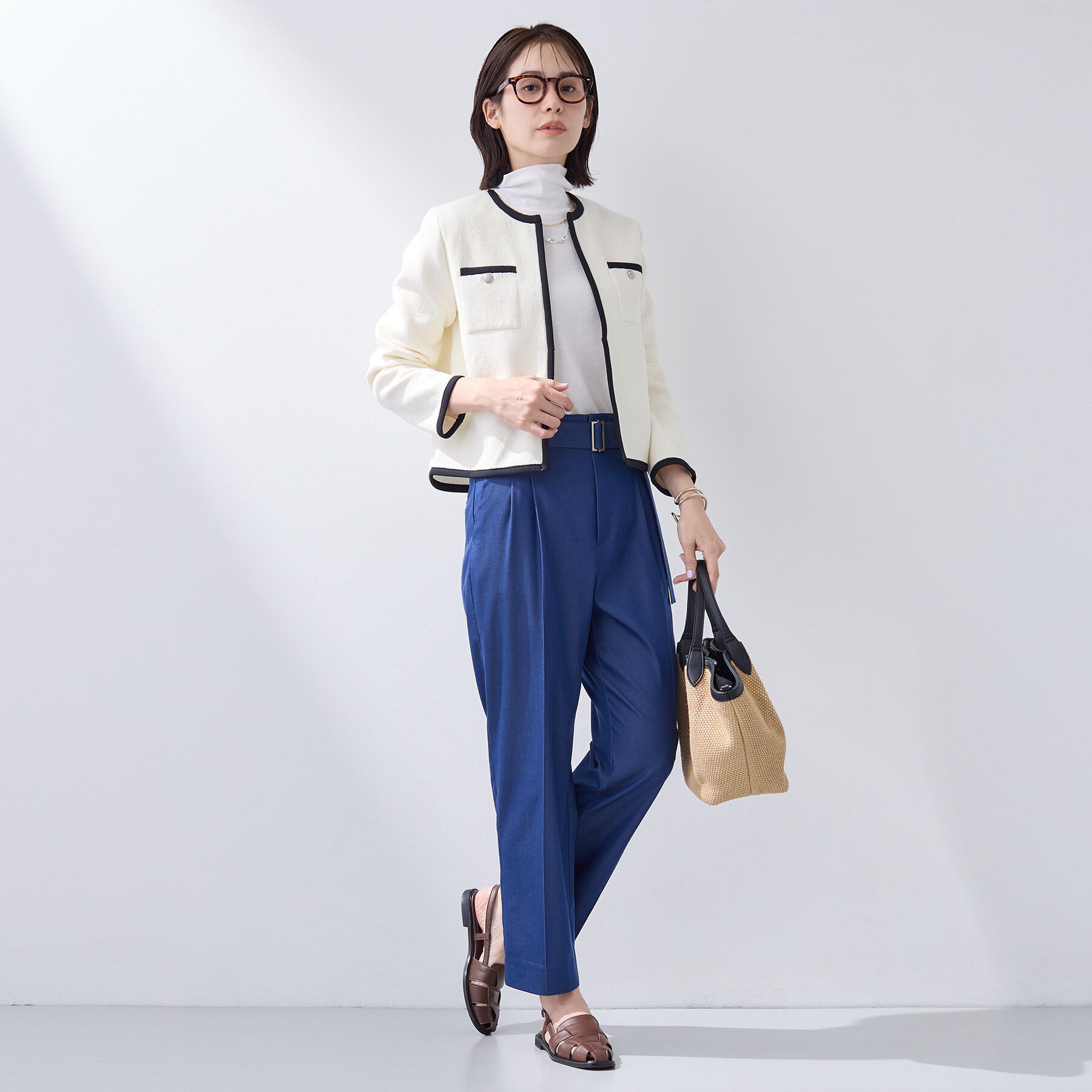 INDIVI「【インナーとして使える／通気性◎】テレコジャージトップス」|Tシャツ・カットソー|