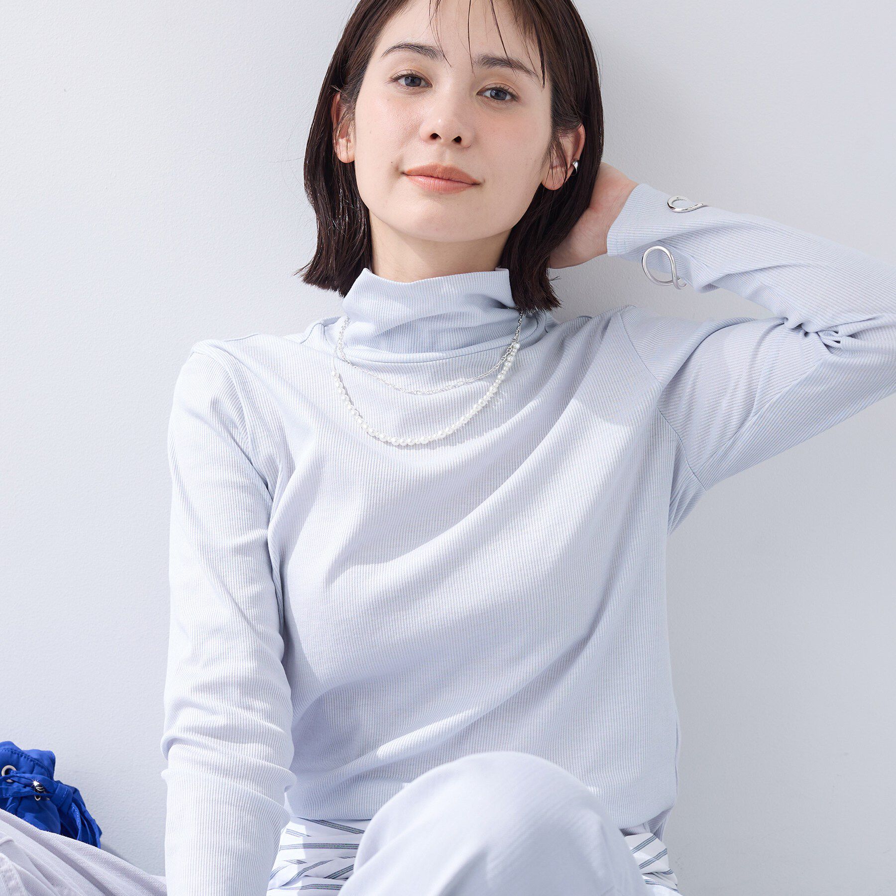 INDIVI「【インナーとして使える／通気性◎】テレコジャージトップス」|Tシャツ・カットソー|ライトグレー(011