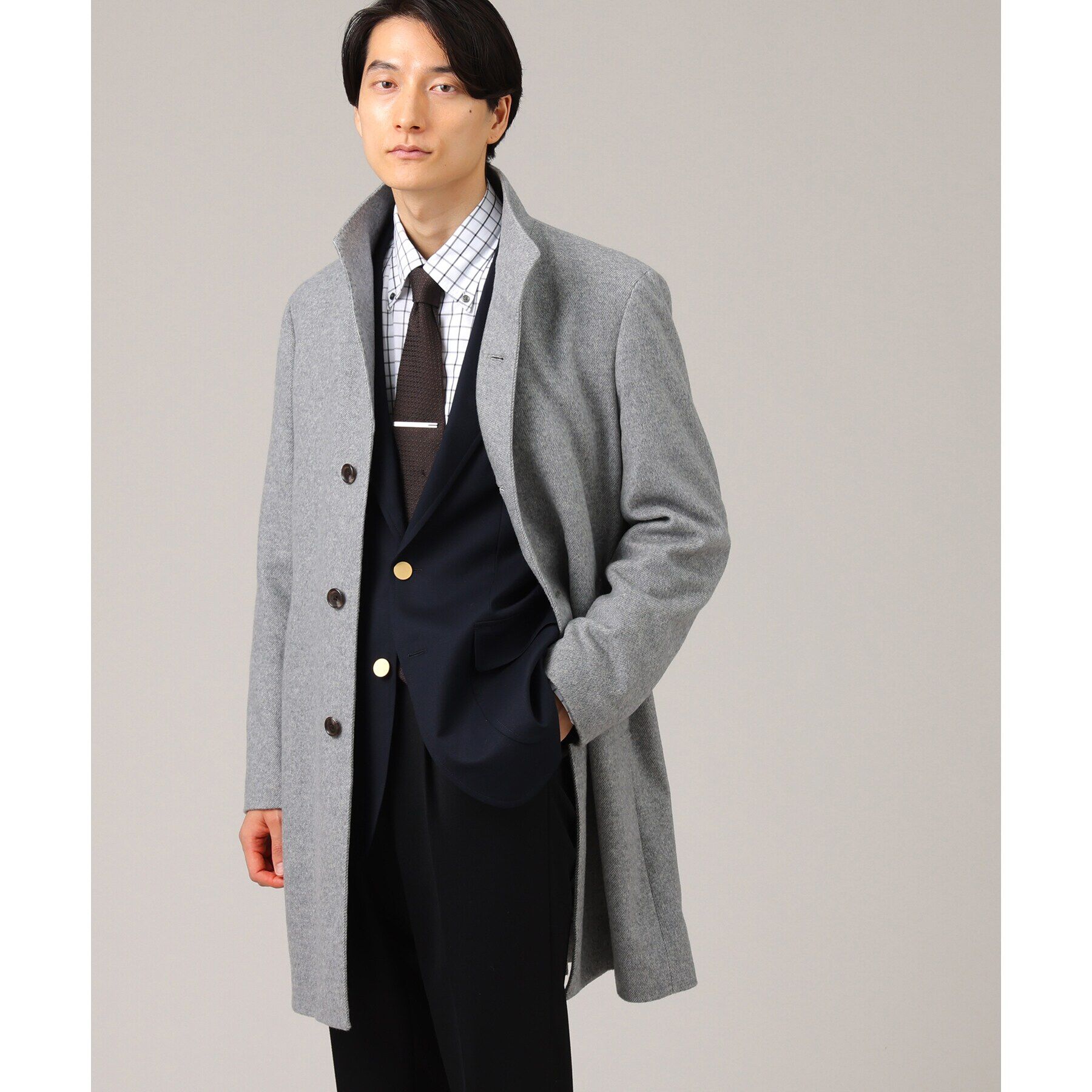 TAKEO KIKUCHI「【ウールカシミヤブレンド】ビーバー調 スタンドカラー コート」|その他|