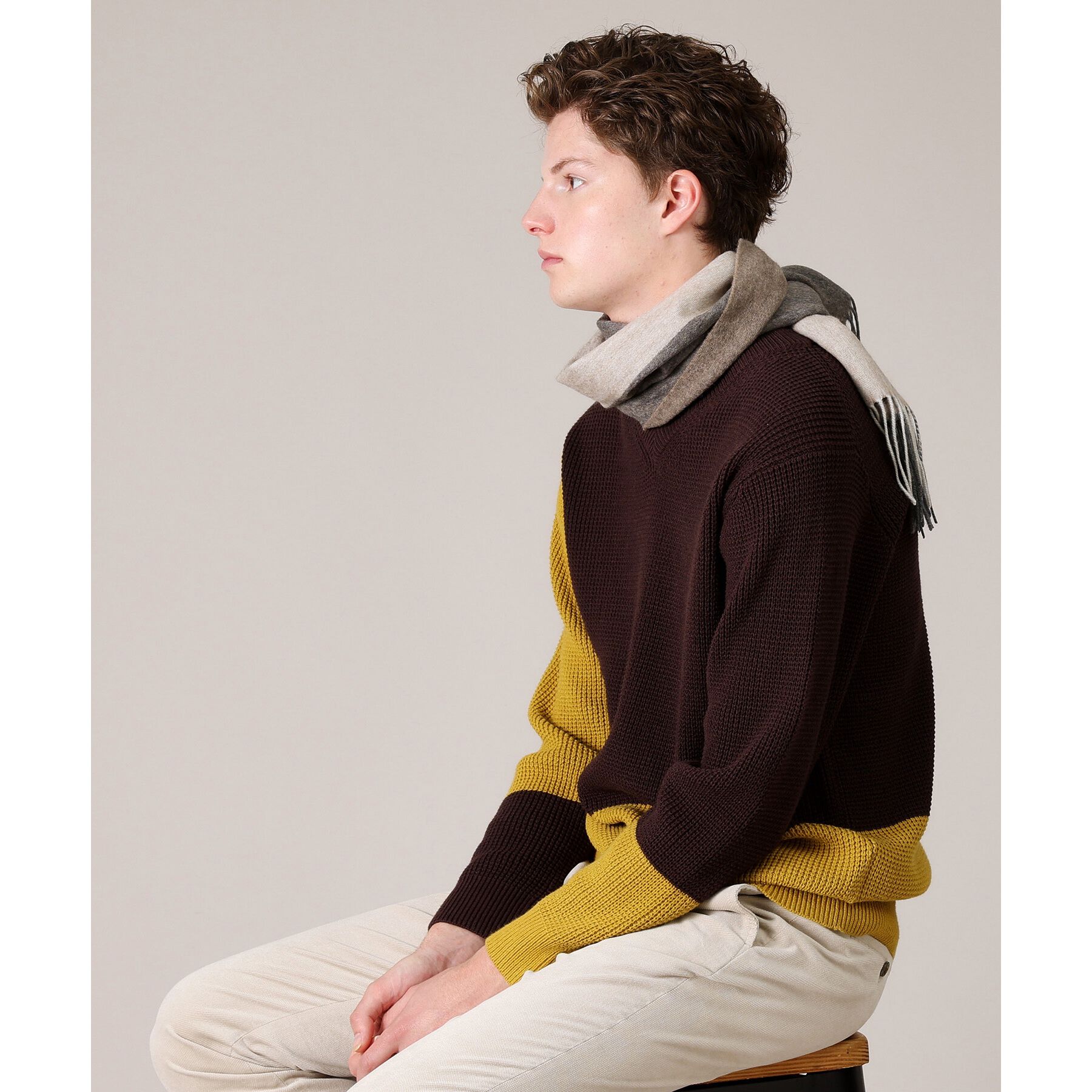 TAKEO KIKUCHI「【カシミヤ100%】パネル カシミヤマフラー」|ストール|