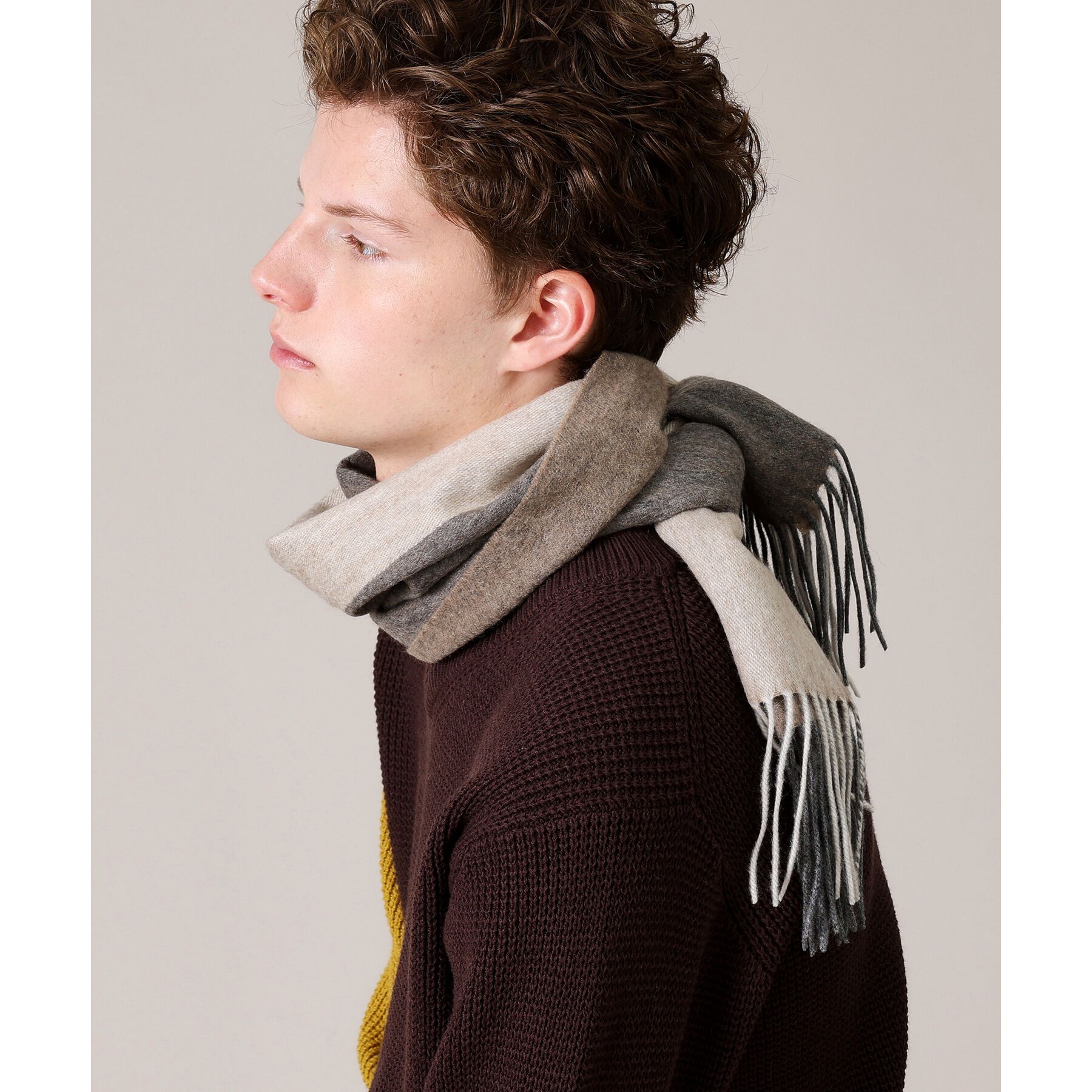 TAKEO KIKUCHI「【カシミヤ100%】パネル カシミヤマフラー」|ストール|