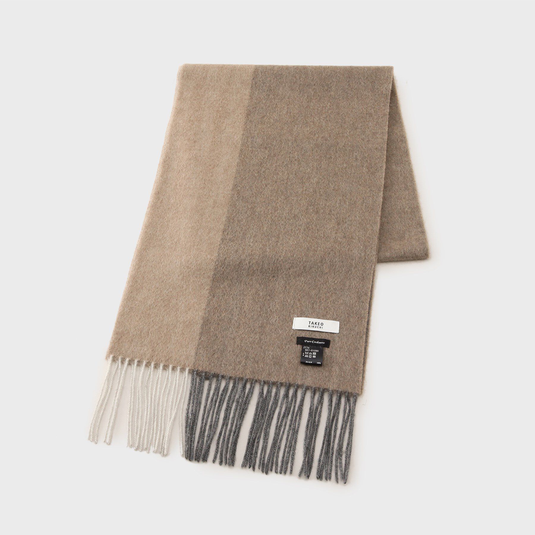 TAKEO KIKUCHI「【カシミヤ100%】パネル カシミヤマフラー」|ストール|ベージュ(052)