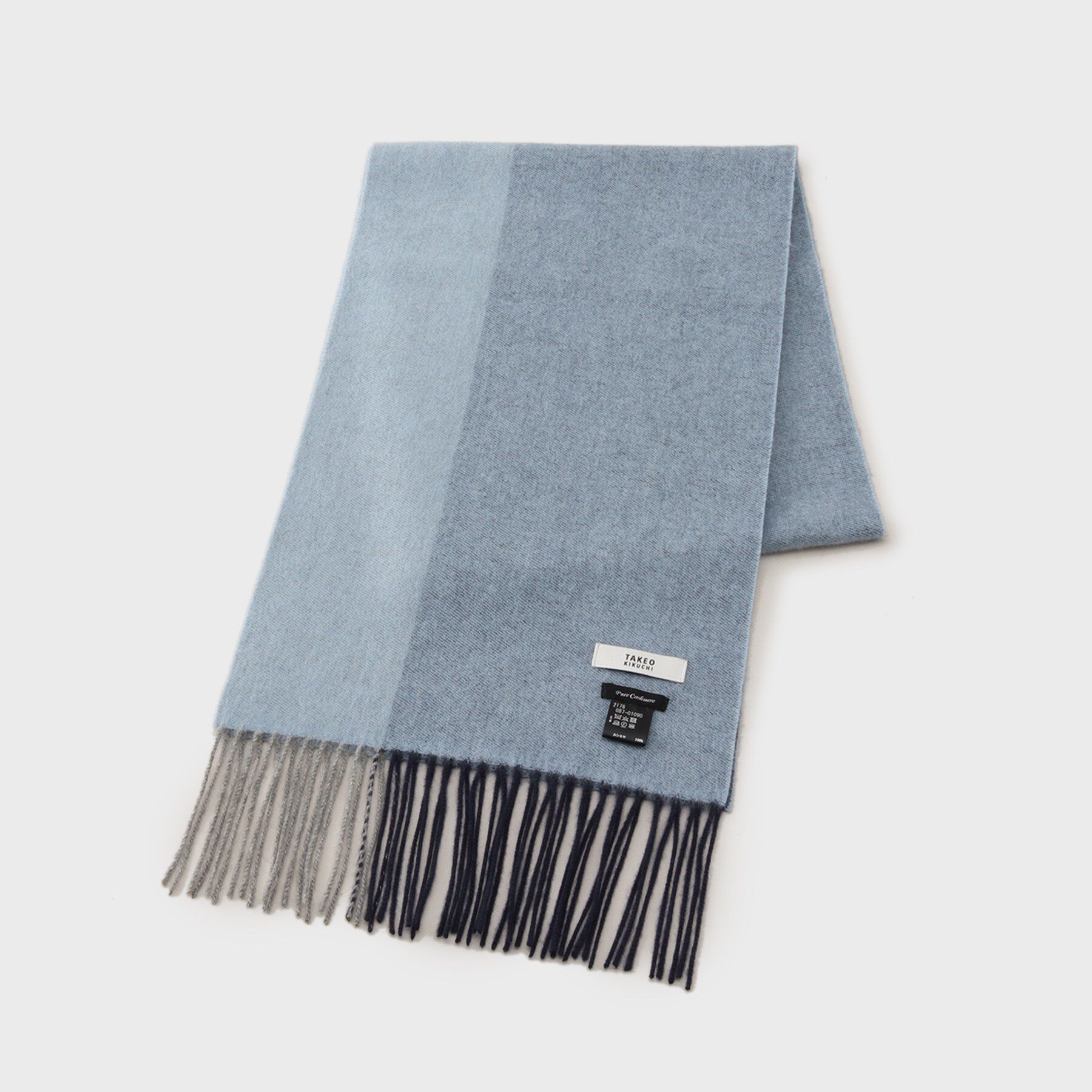 TAKEO KIKUCHI「【カシミヤ100%】パネル カシミヤマフラー」|ストール|ブルー(091)