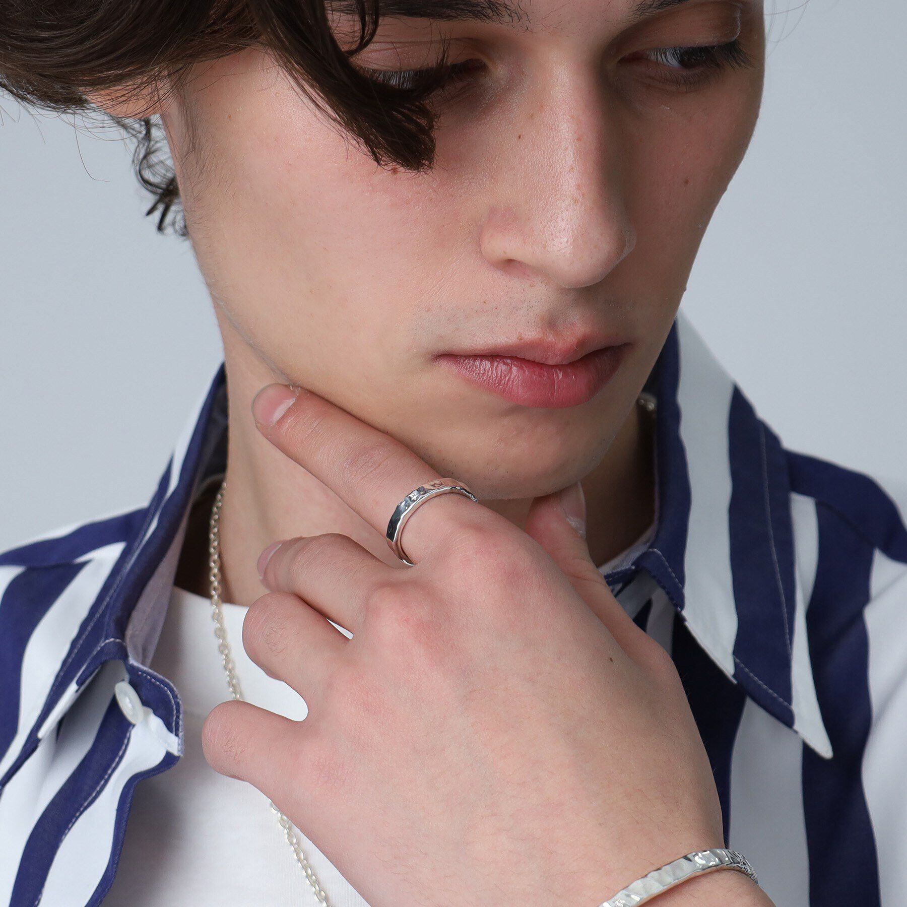 TAKEO KIKUCHI「【MADE IN JAPAN】テクスチャーシルバーリング」|リング|
