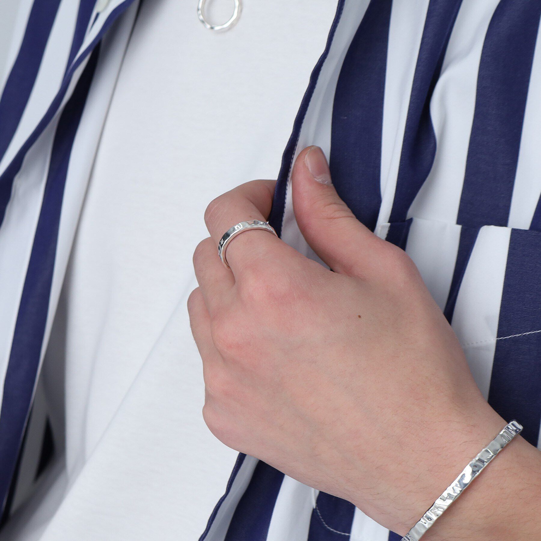 TAKEO KIKUCHI「【MADE IN JAPAN】テクスチャーシルバーリング」|リング|