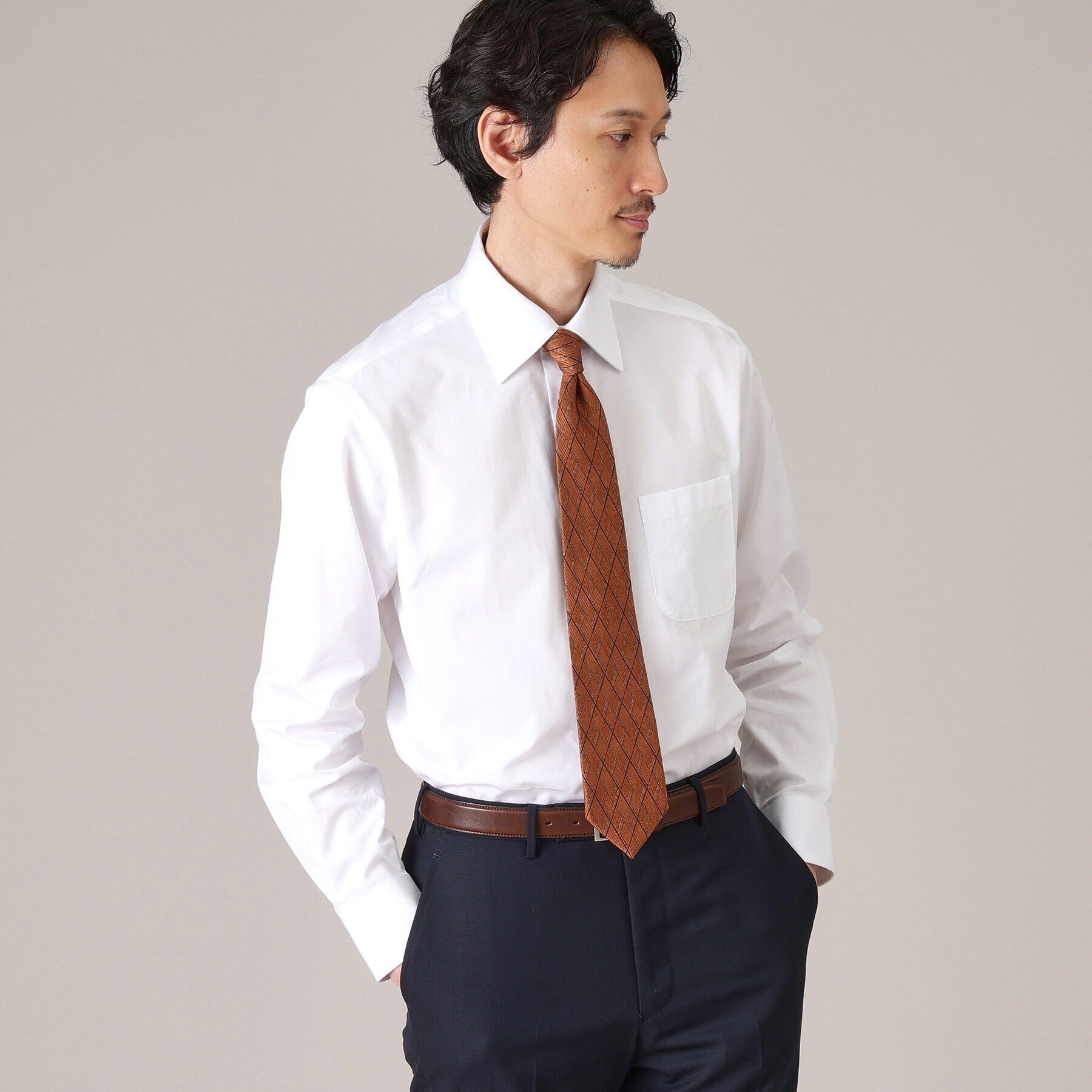 TAKEO KIKUCHI「グログラン セミワイドカラー シャツ」|シャツ・ブラウス|