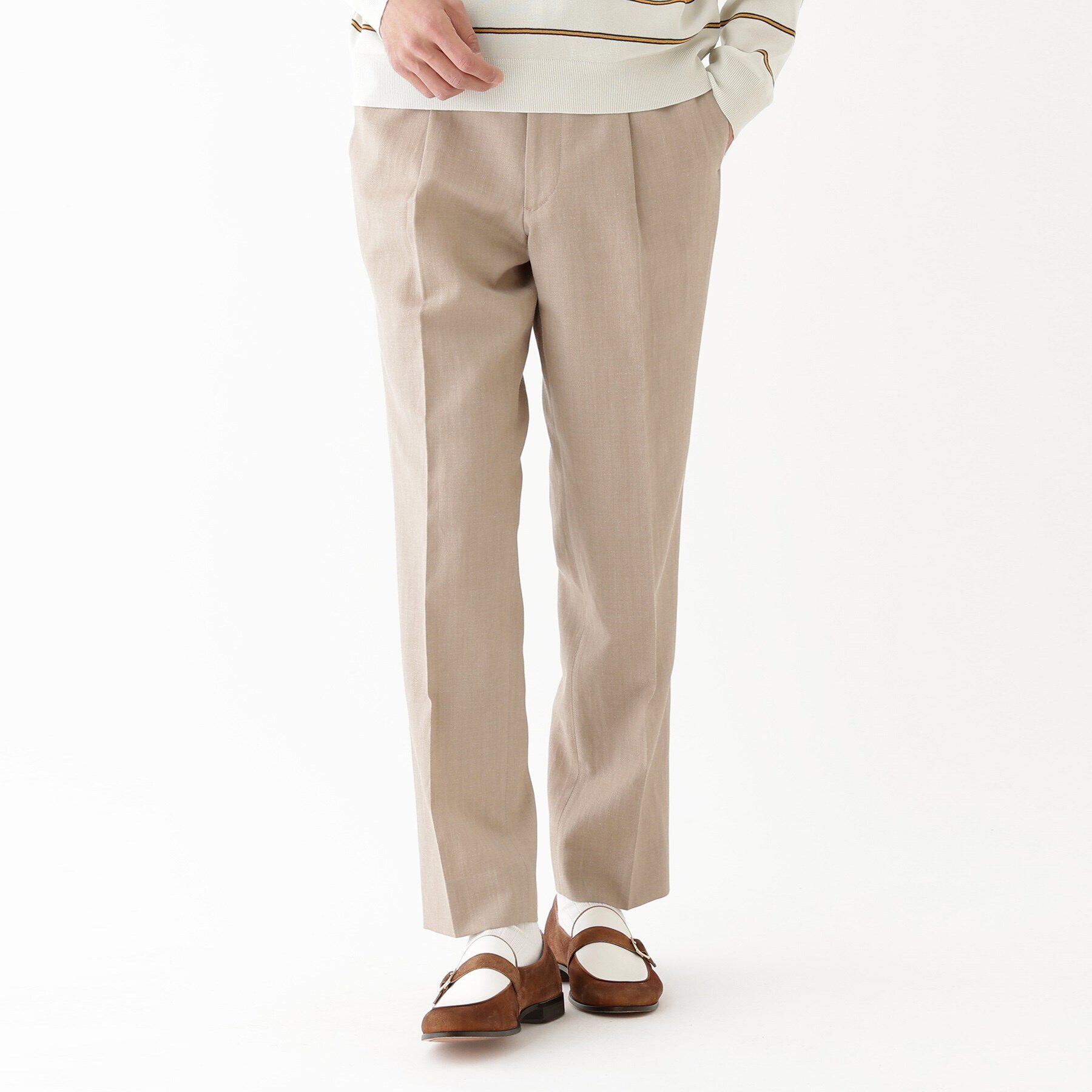 TAKEO KIKUCHI「【THE FLAGSHIP】シャンブレーツイル パンツ」|その他|ピンクベージュ(05