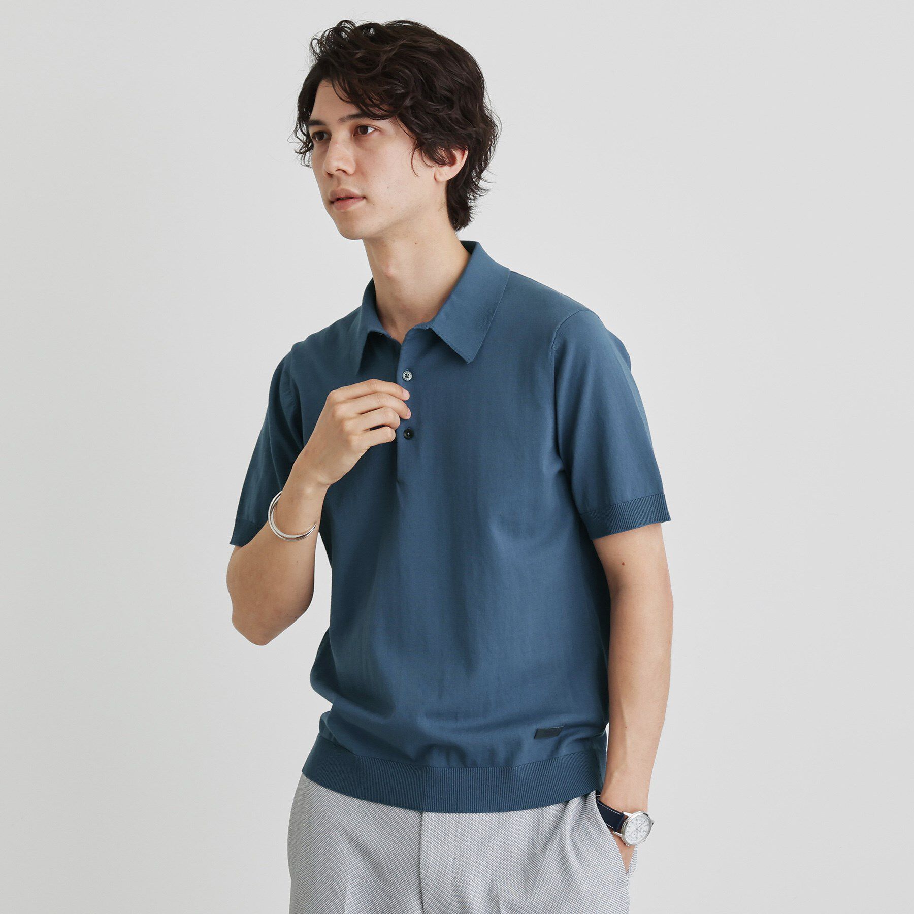 TAKEO KIKUCHI「テーラードニット ポロシャツ」|ポロシャツ|