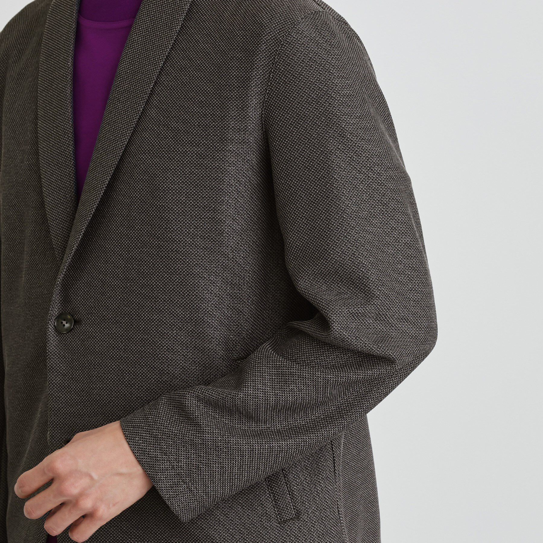 TAKEO KIKUCHI「【尾州織】後染め ドビーメッシュ ショール羽織り」|カーディガン|