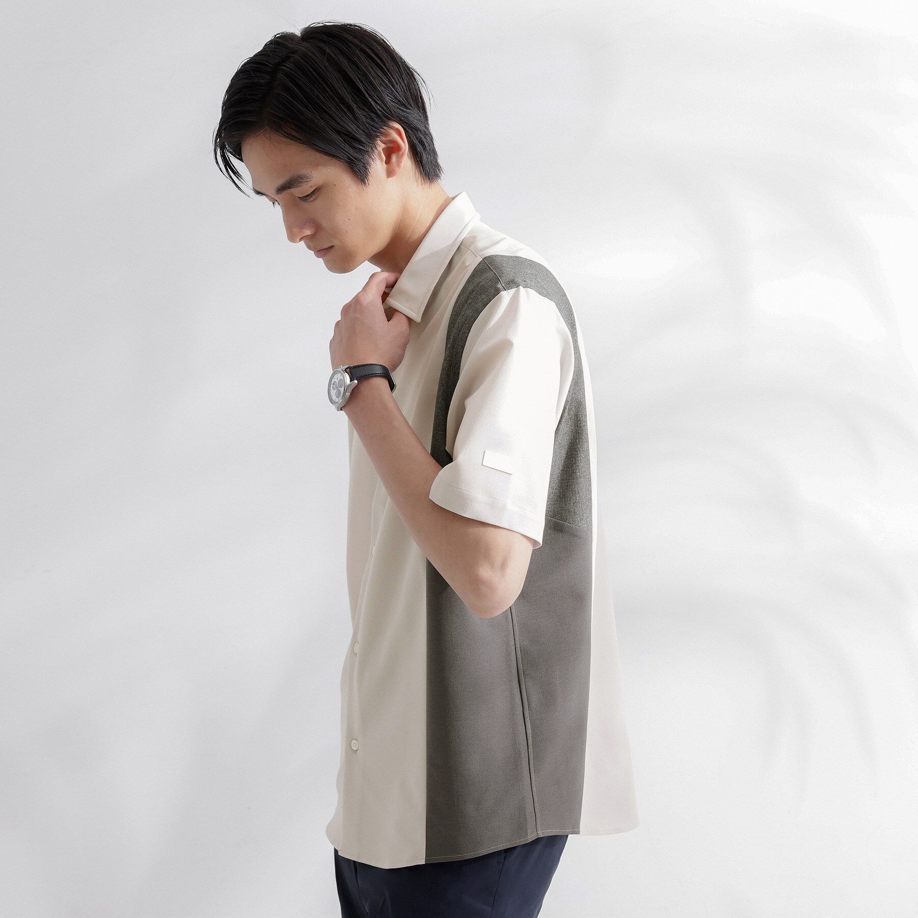 TAKEO KIKUCHI「サイド切り替え 半袖シャツ」|シャツ・ブラウス|