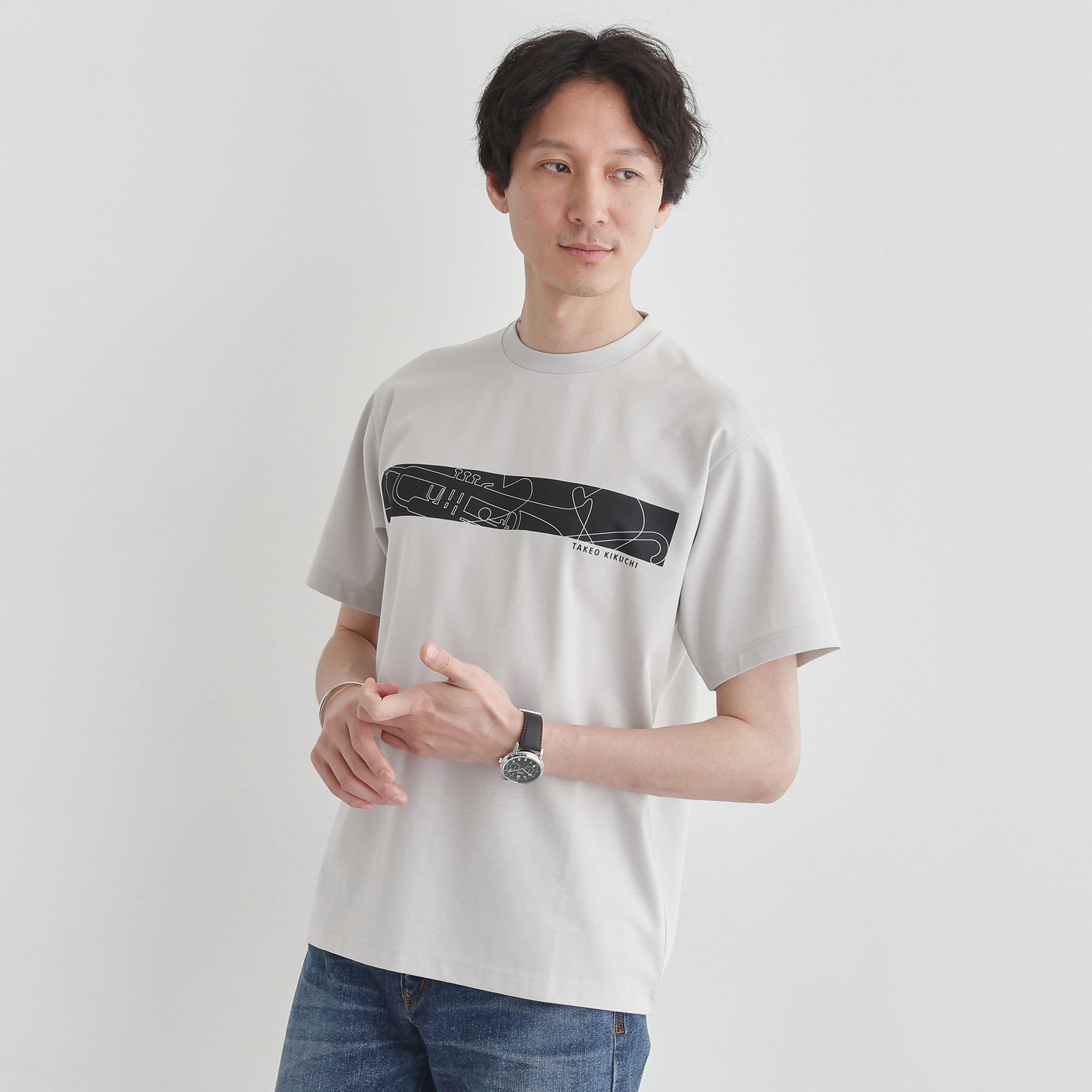 TAKEO KIKUCHI「バープリントポンチTシャツ」|Tシャツ・カットソー|